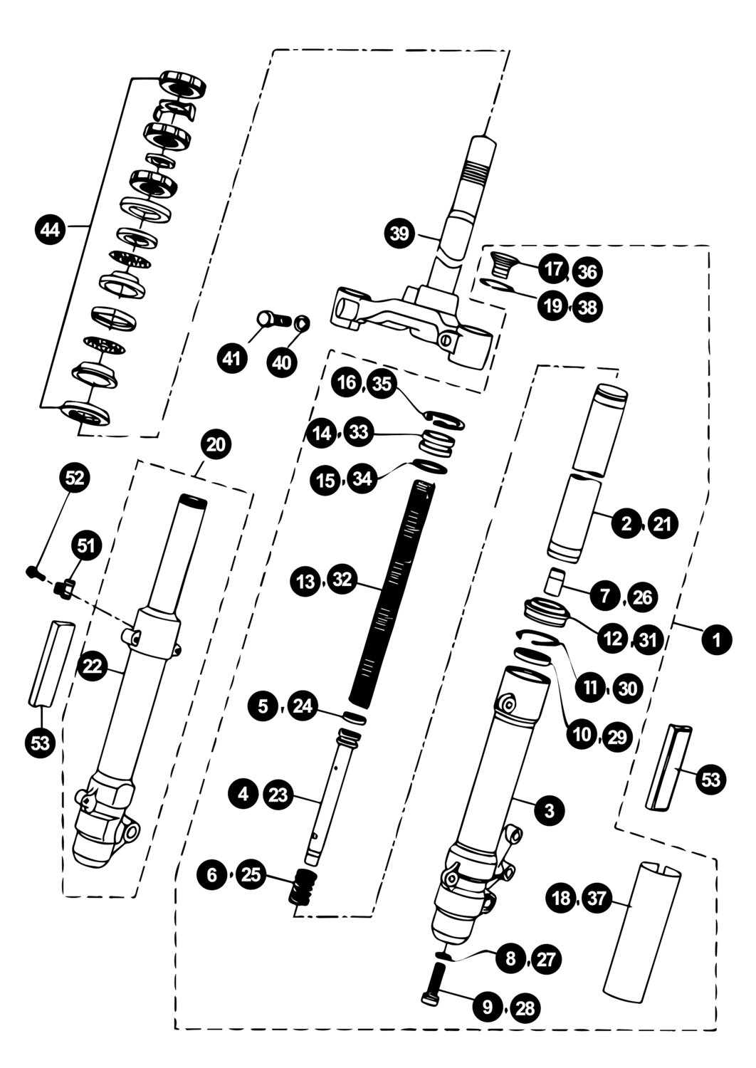 Image of Yamaha Aerox ab '13 Ersatzteile Gabel