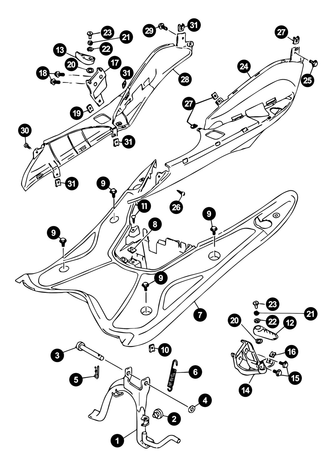 Image of Yamaha Neos ab '08 Ersatzteile Trittbrett / Hauptständer