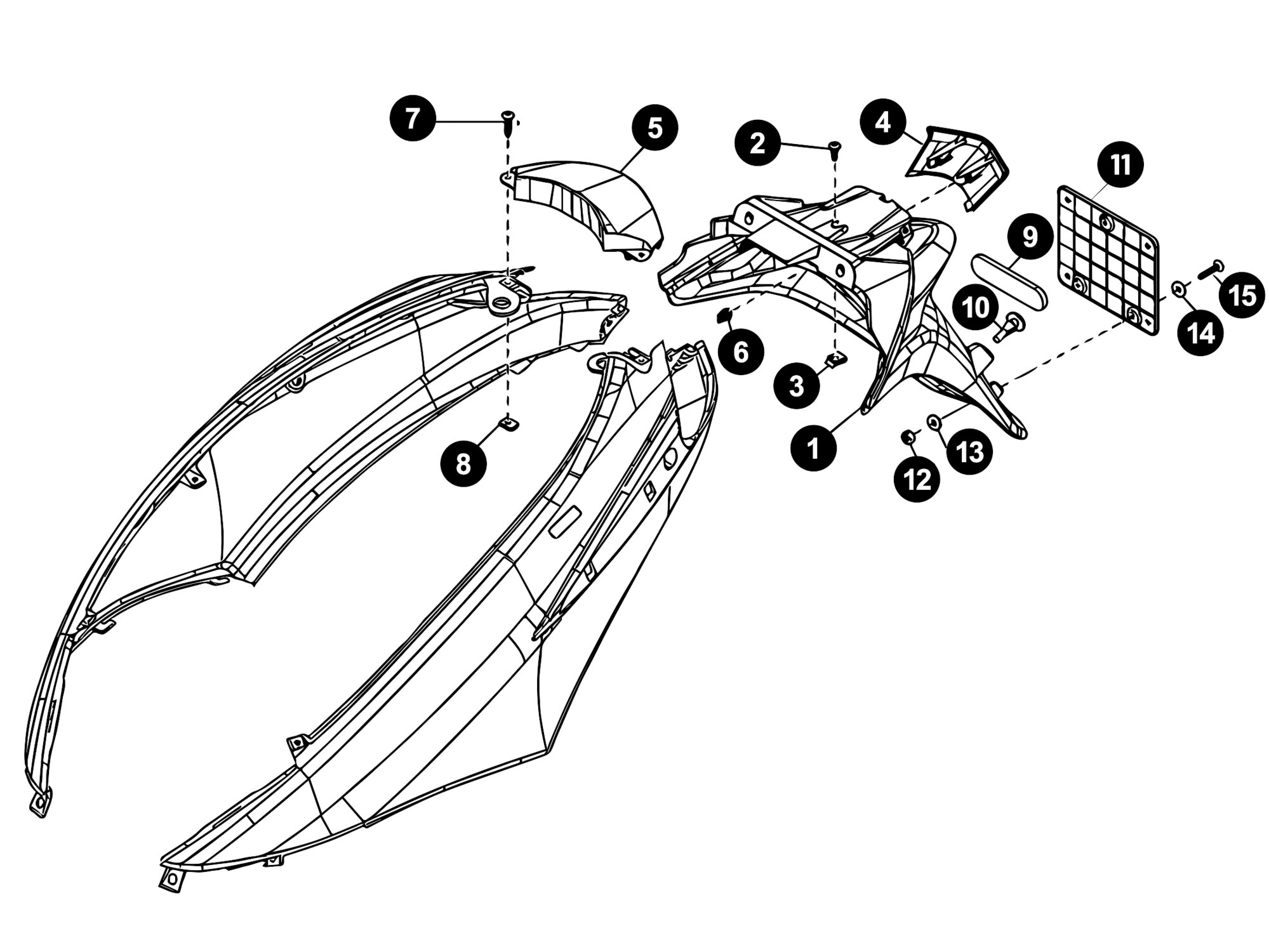 Image of Piaggio Fly '12 - '15 Ersatzteile Spritzschutz hinten