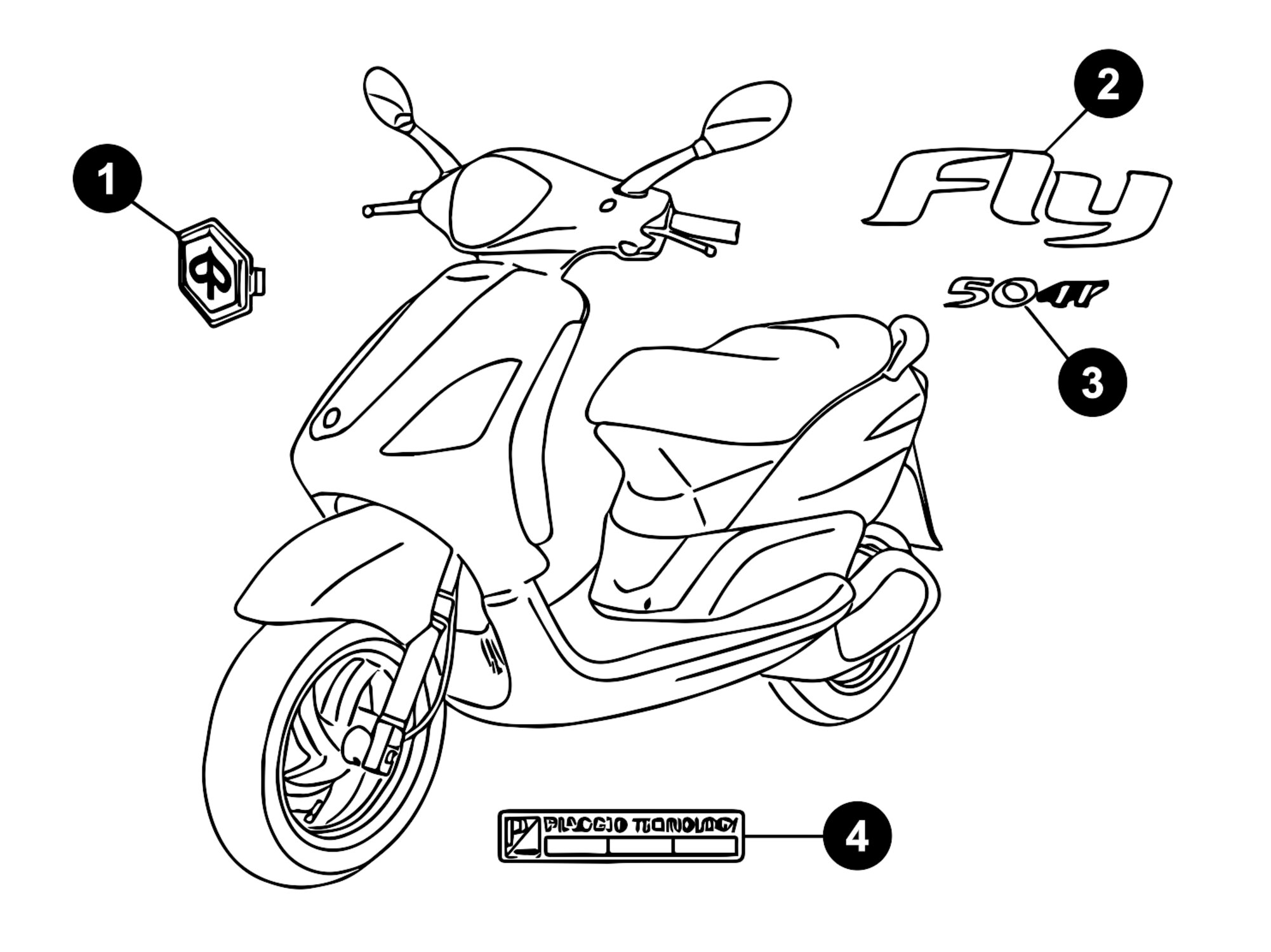 Image of Piaggio Fly '12 - '15 Ersatzteile Aufkleber