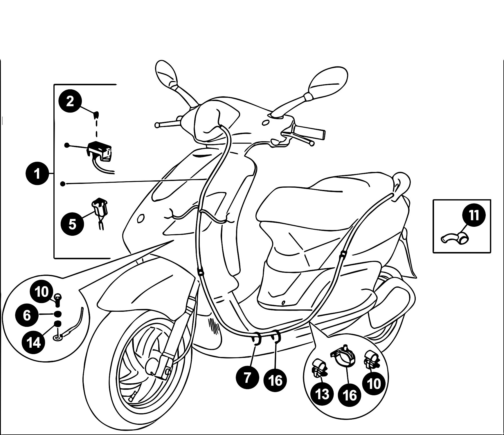 Image of Piaggio Fly '12 - '15 Ersatzteile Kabelbaum