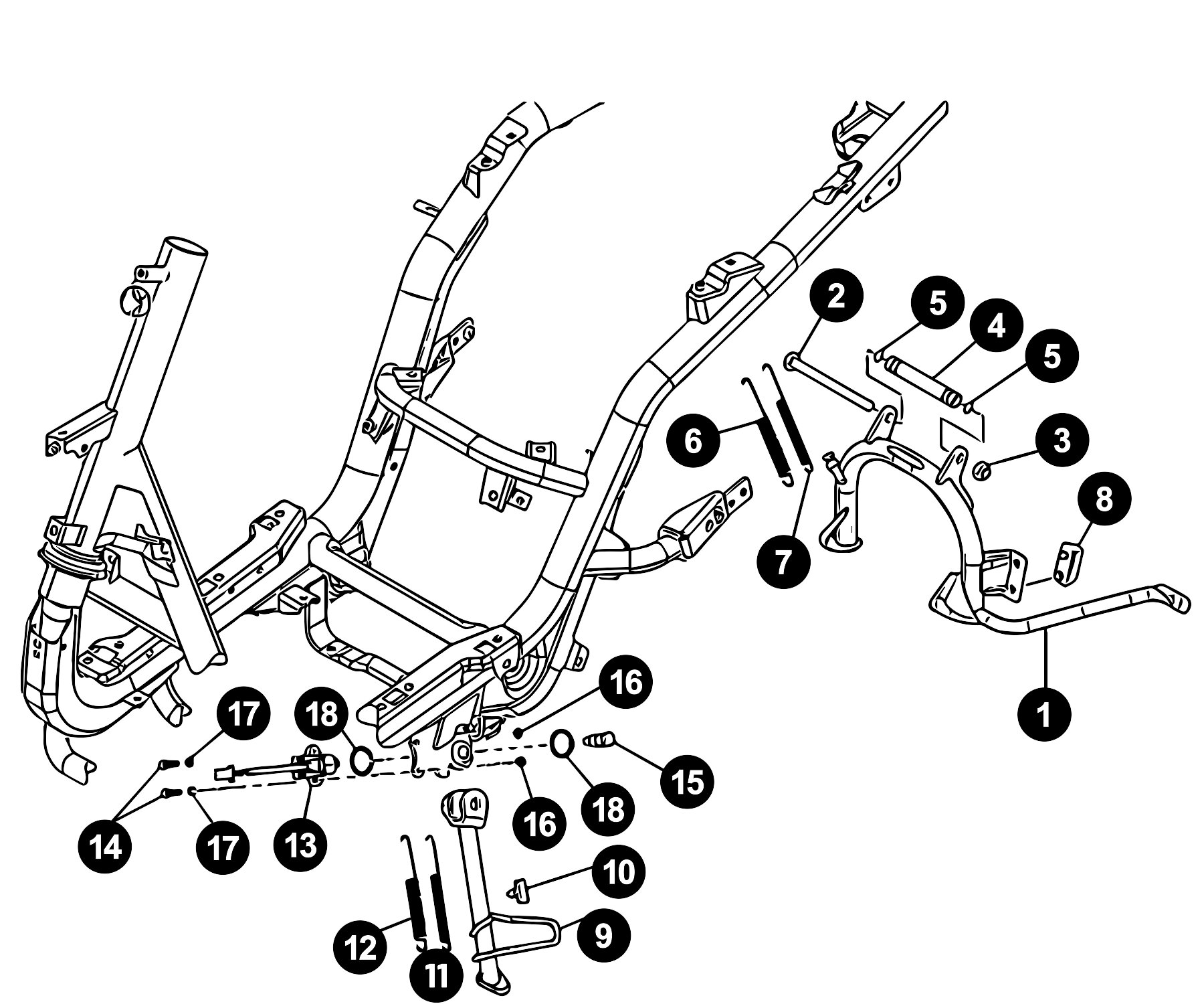 Image of Piaggio Fly '12 - '15 Ersatzteile Hauptständer