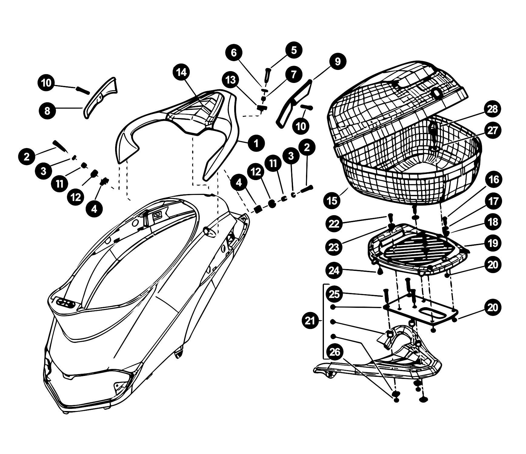 Image of Piaggio Liberty 4T '09-'16 Ersatzteile Topcase