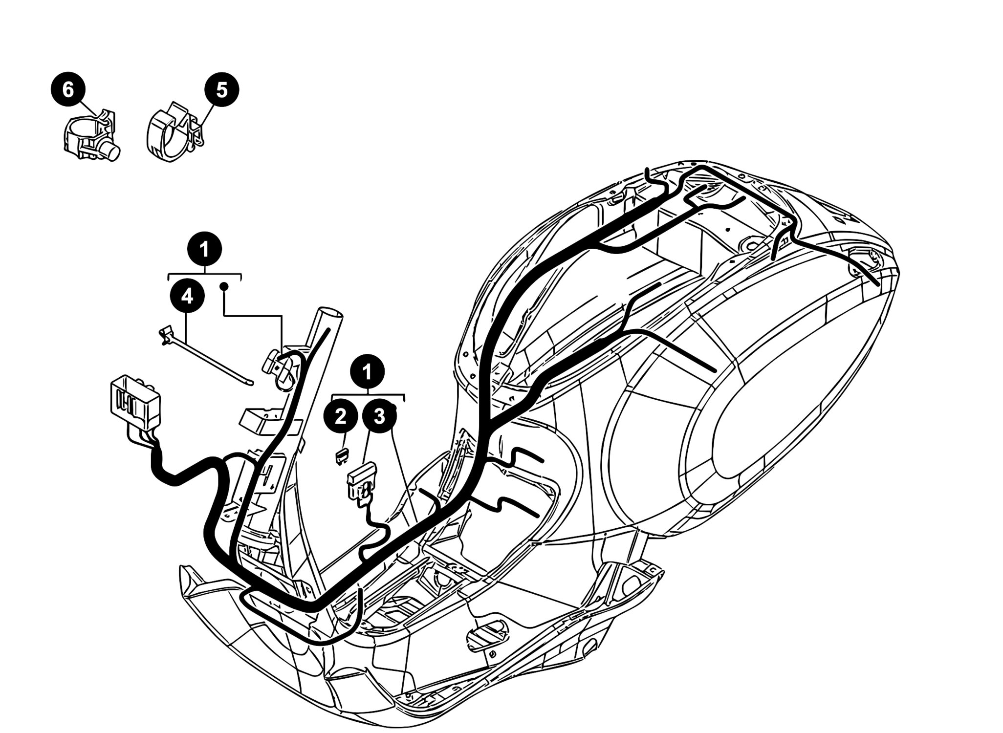 Image of Vespa LX 50 Ersatzteile Kabelbaum 2-Takt