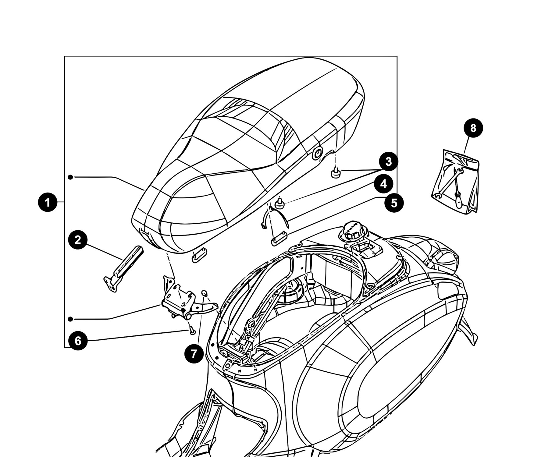 Image of Vespa Primavera 50 Ersatzteile Sitzbank