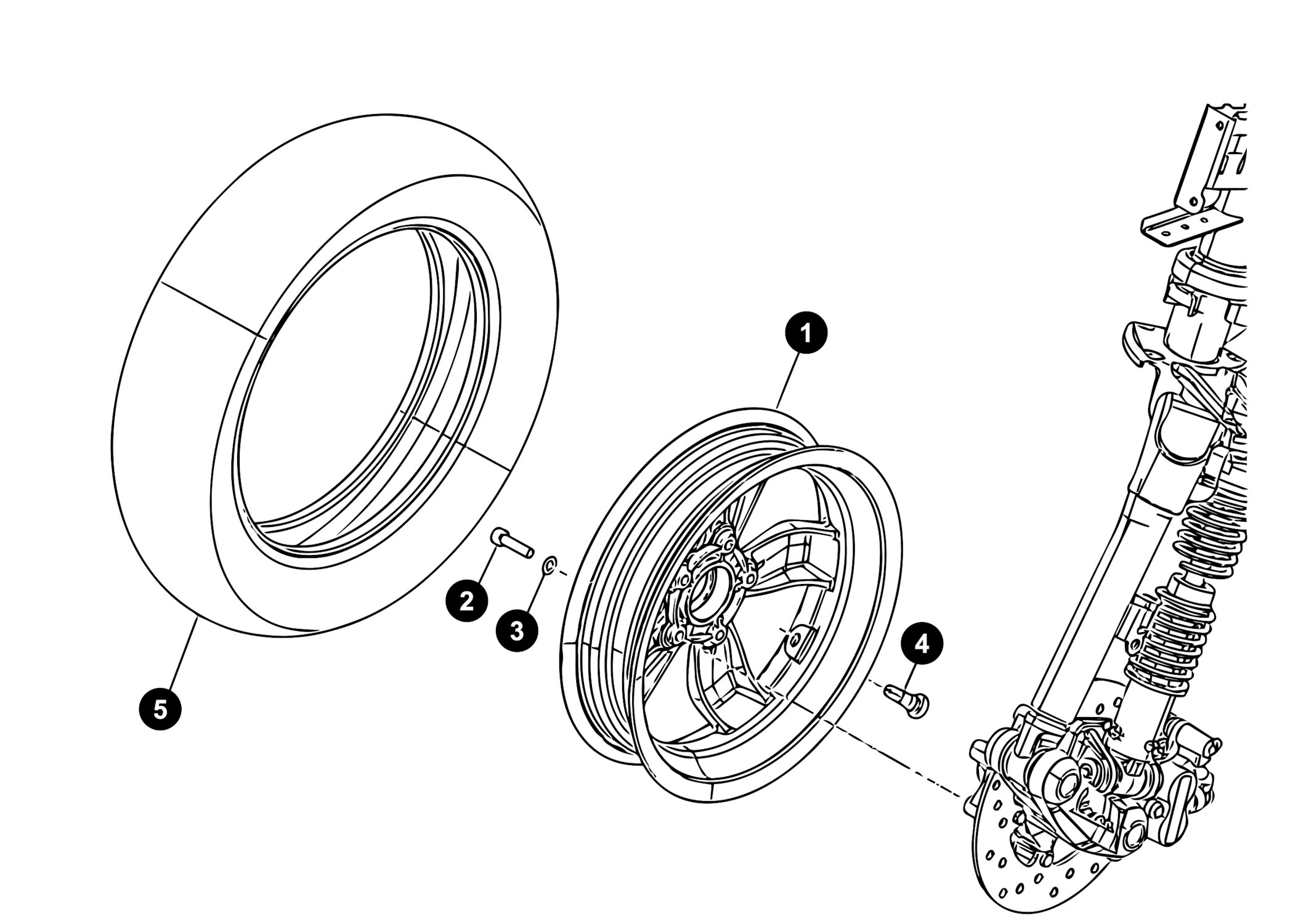Image of Vespa Primavera 50 Ersatzteile Vorderrad