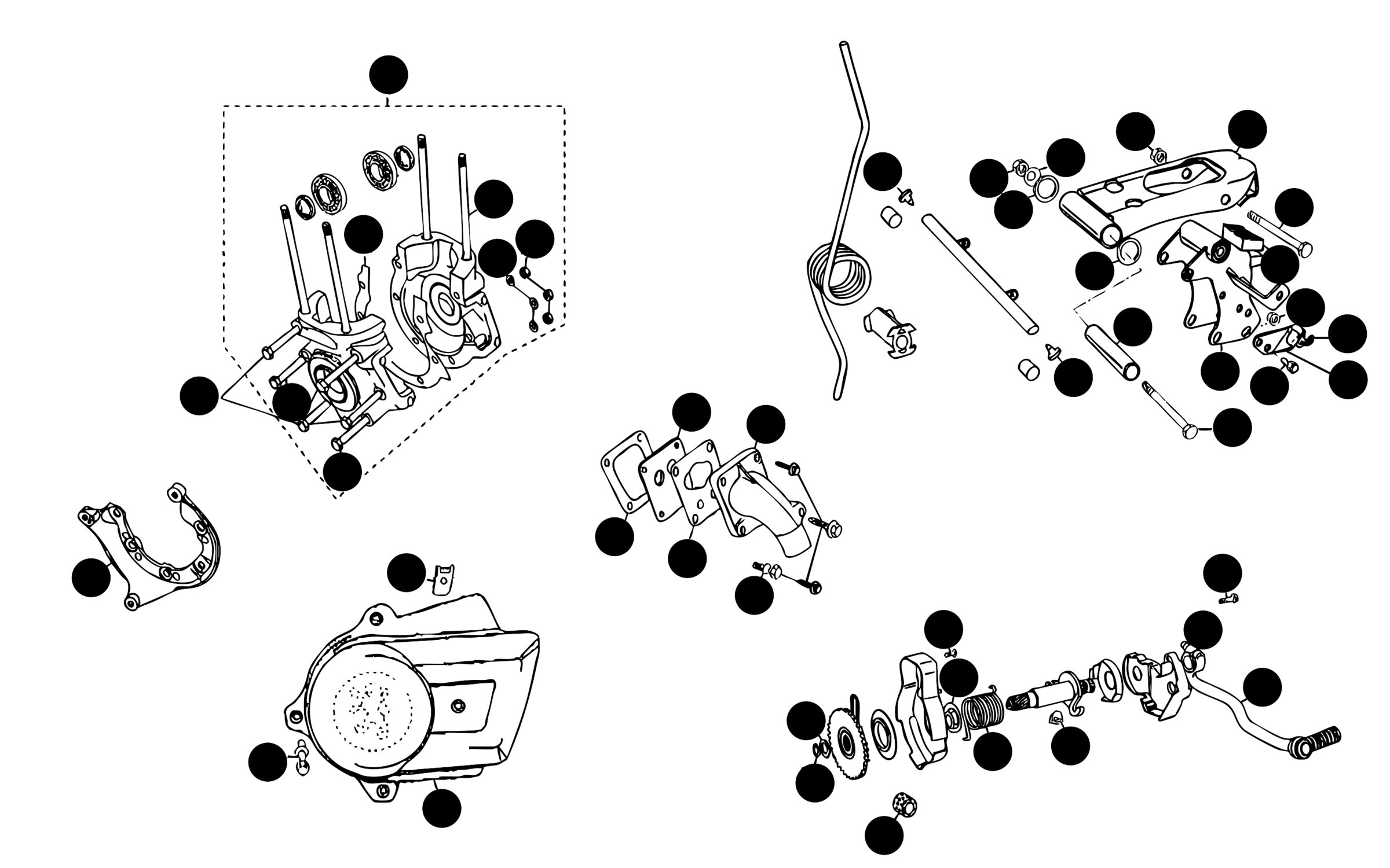 Image of Peugeot 103 RCX Ersatzteile Motorgehäuse / Kickstarter