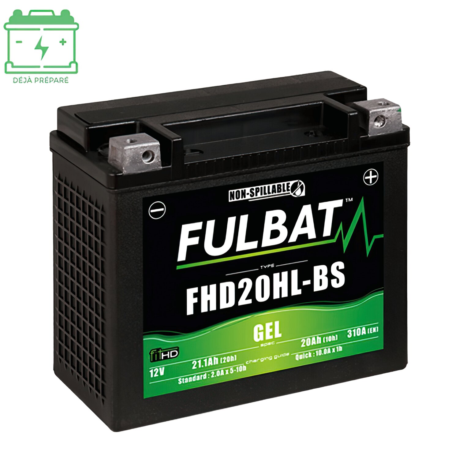 Image of Batterie Gel Fulbat FHD20HL-BS 12V - 20Ah