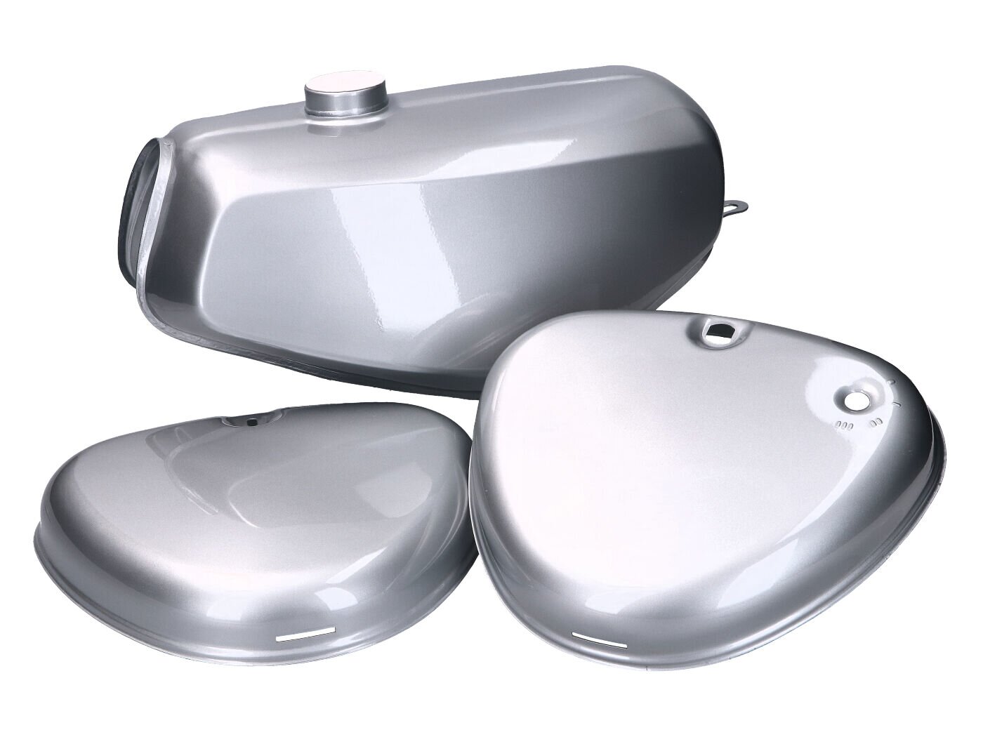 Image of Benzintank und Seitendeckel Set metallic silber Simson S50 / S51 / S70