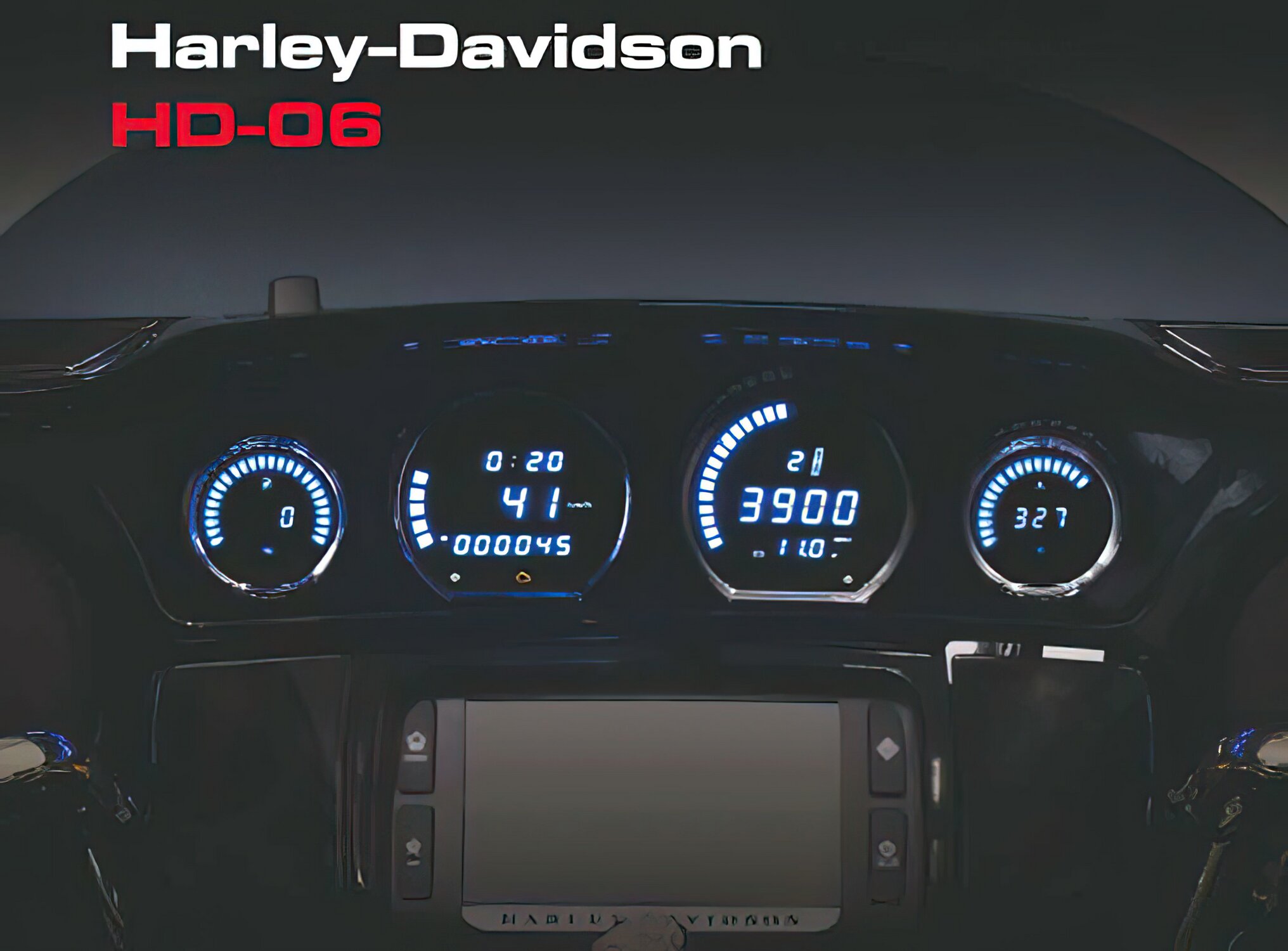 Image of Armaturenbrett 4 Instrumente Koso HD-06 rot / schwarz Harley Davidson Touring 2014 - 17