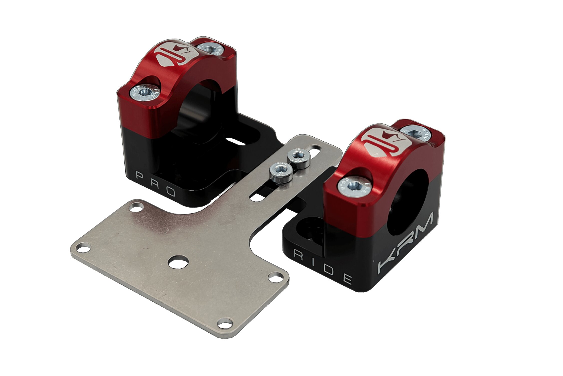 Image of Lenkerklemmen 28mm mit Tachohalter KRM schwarz / rot