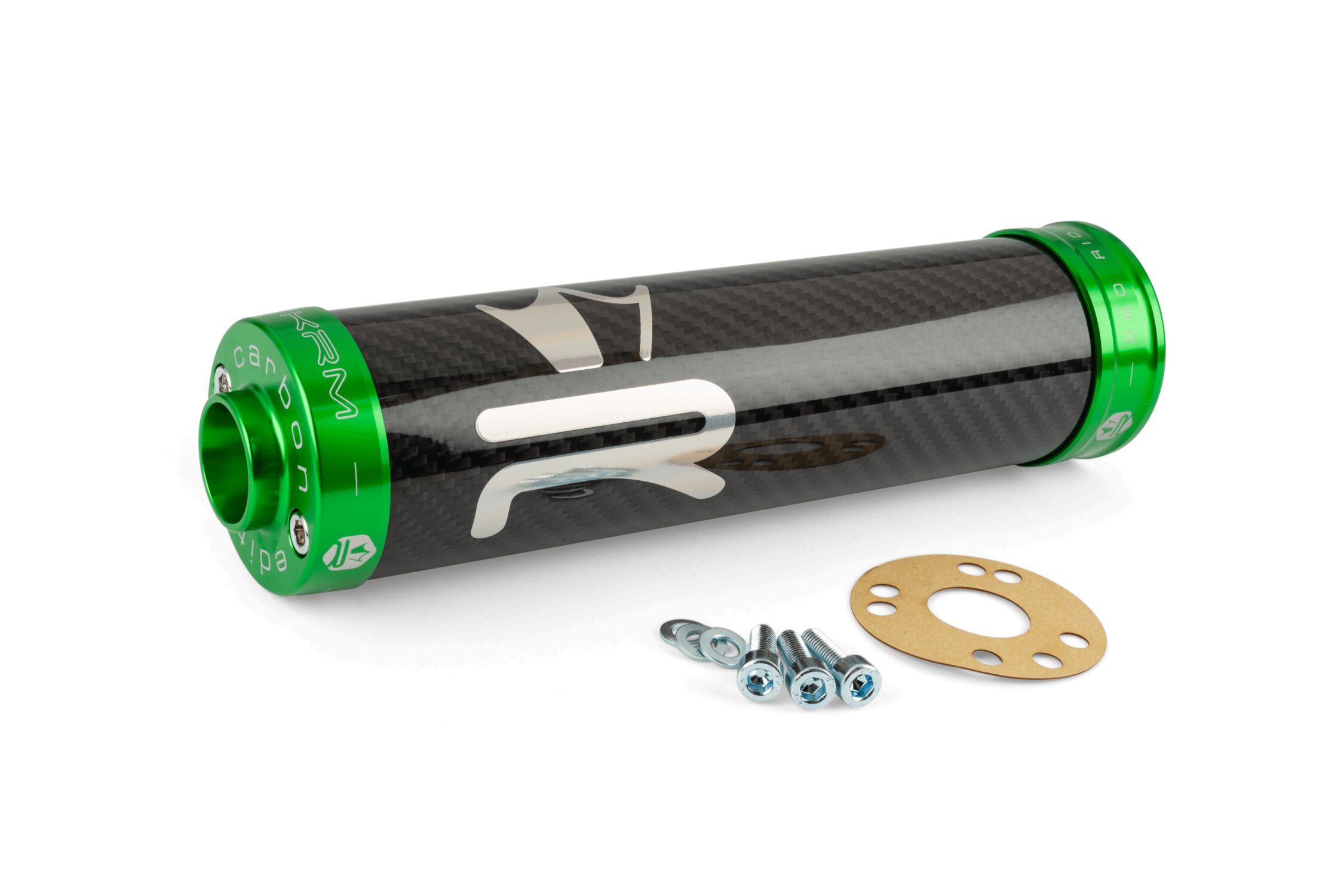 Image of Endschalldämpfer KRM Carbon Hologramm 70-90cc grün