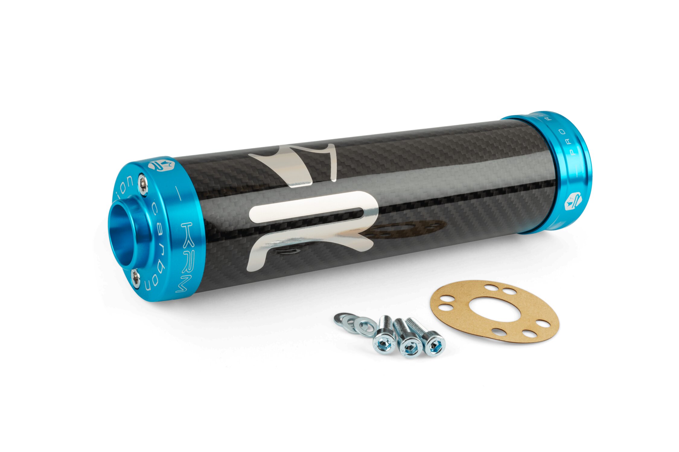 Image of Endschalldämpfer KRM Carbon Hologramm 70-90cc türkis