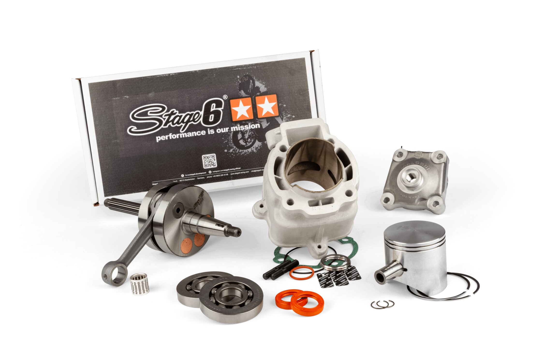 Image of Motorpack Zylinder Kit Malossi MHR 172 + Stage6 HPC Kurbelwelle Gilera Runner 125 2t