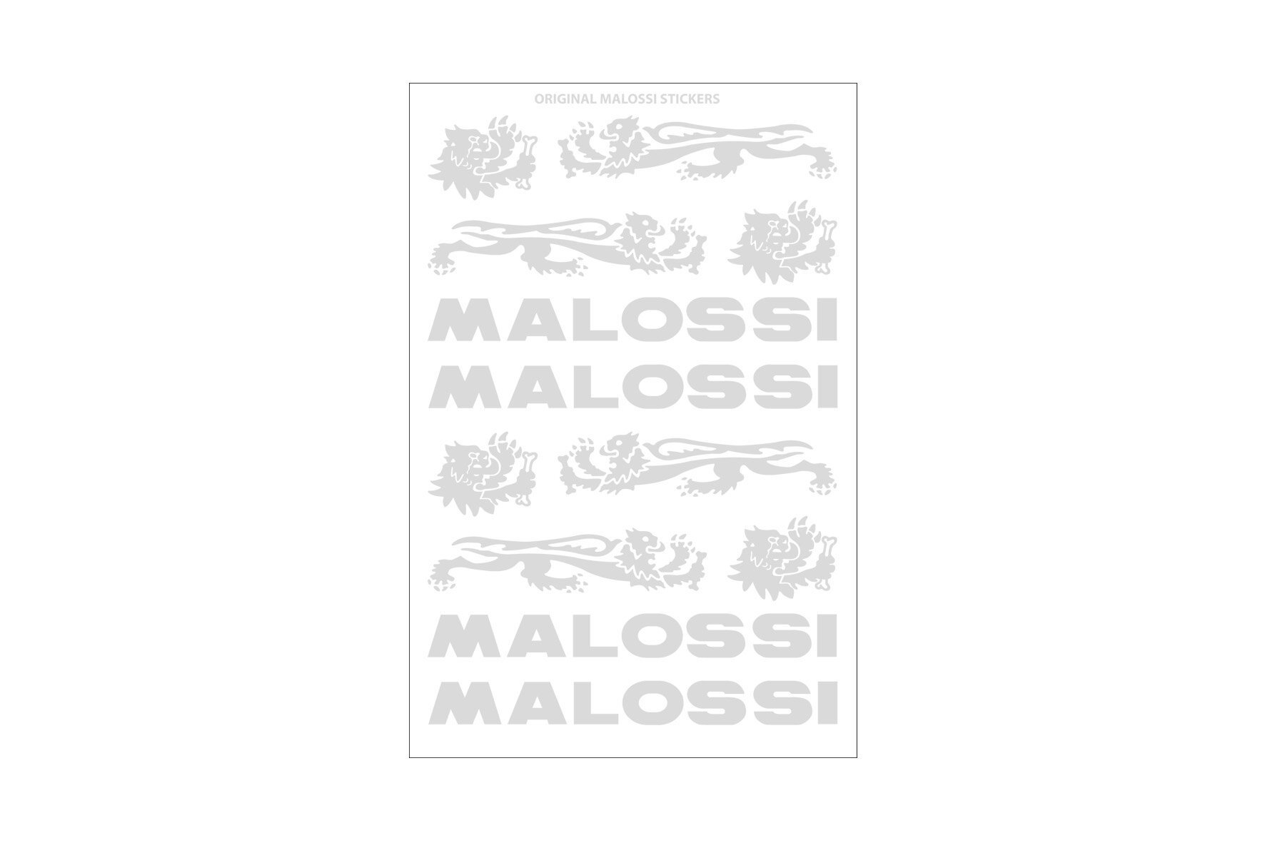 Image of Aufkleber Bogen Malossi Mini 11x16,8cm silber