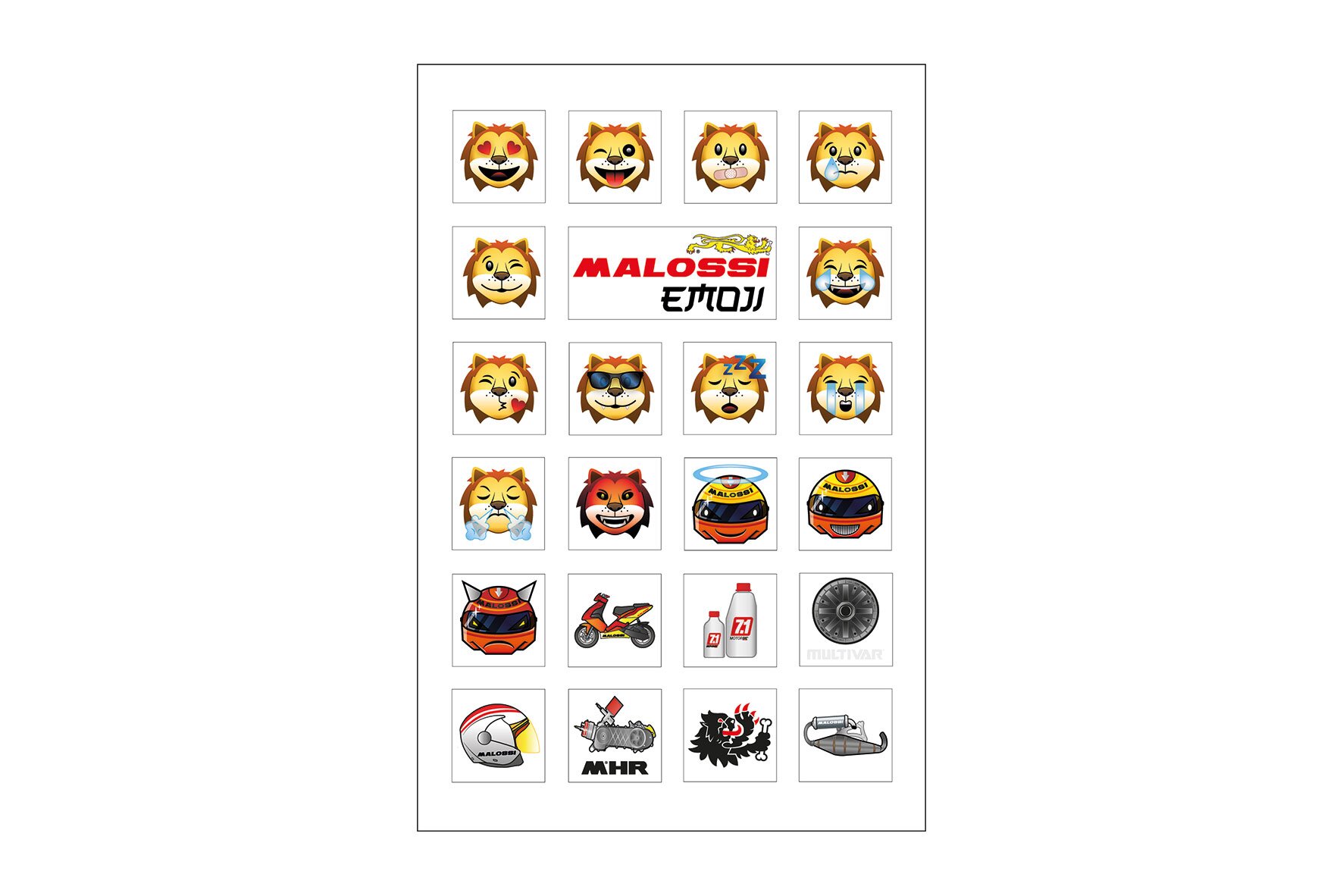 Image of Aufkleber Bogen Malossi Emoji 11x16,6cm