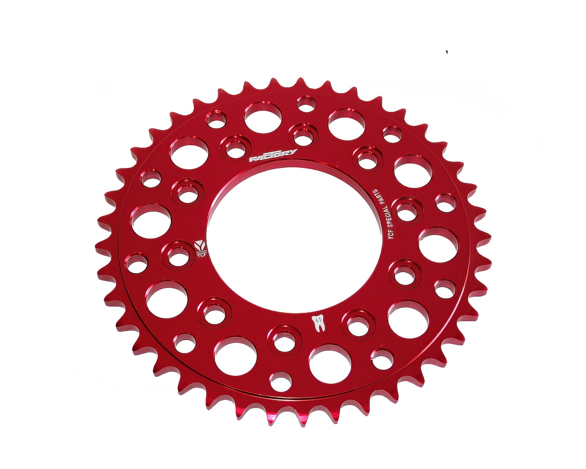Image of Kettenrad Alu CNC 420 - Z43 5 Schrauben YCF Pitbike rot