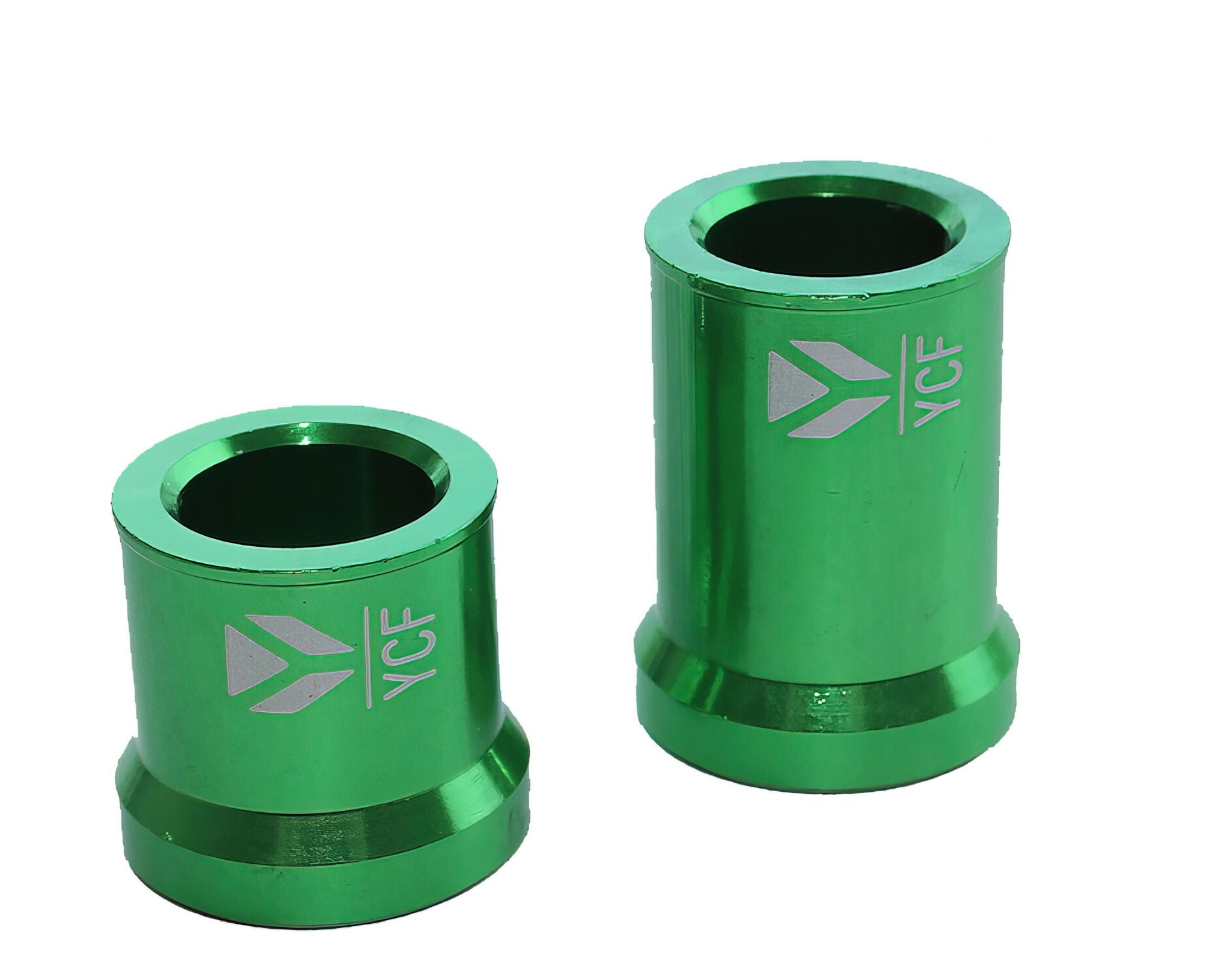 Image of Buchsen x2 Vorderrad 15x22x33mm / 15x22x23mm CNC Pitbike YCF grün