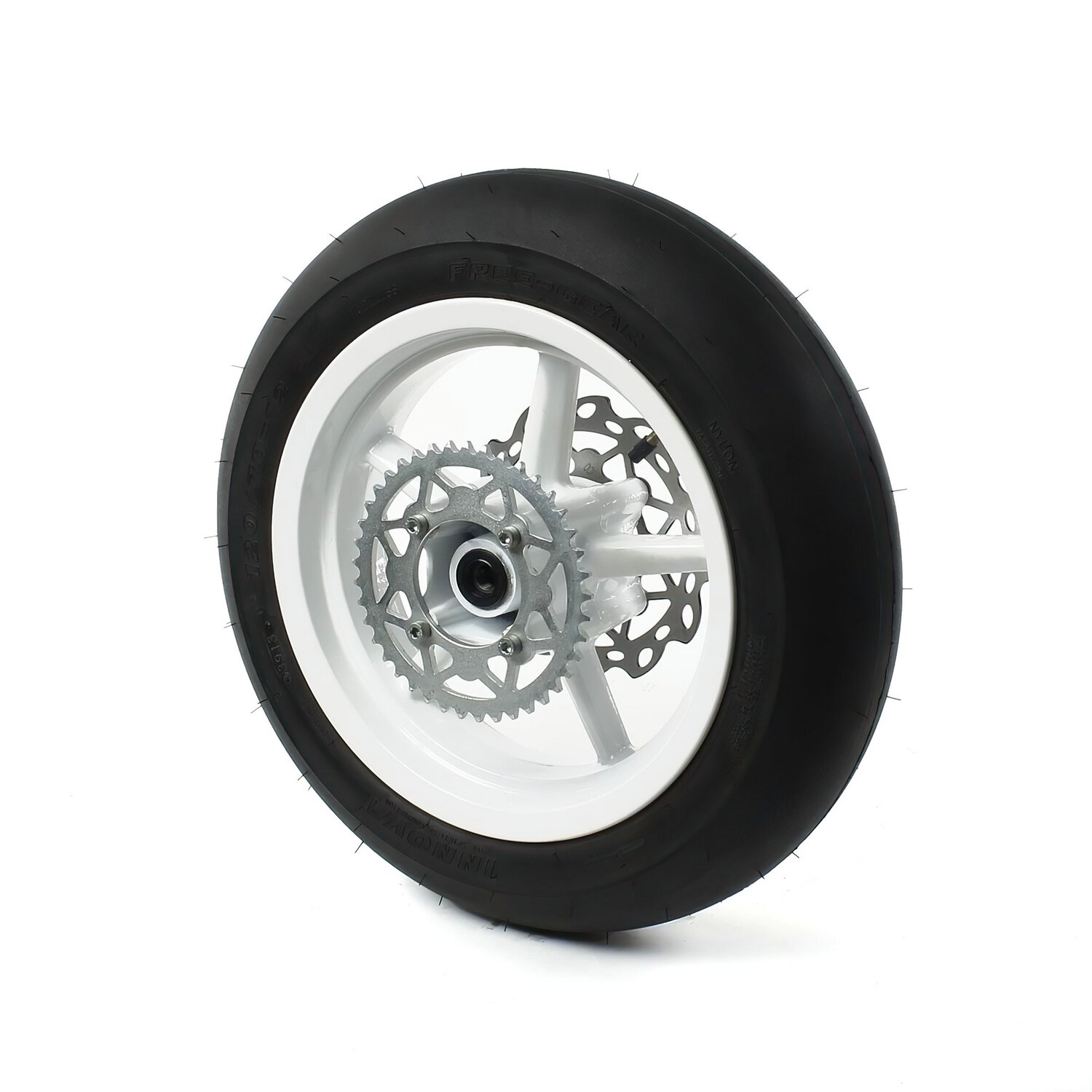 Image of Hinterrad 15mm - 12'' Supermotard Reifen Pitbike weiß