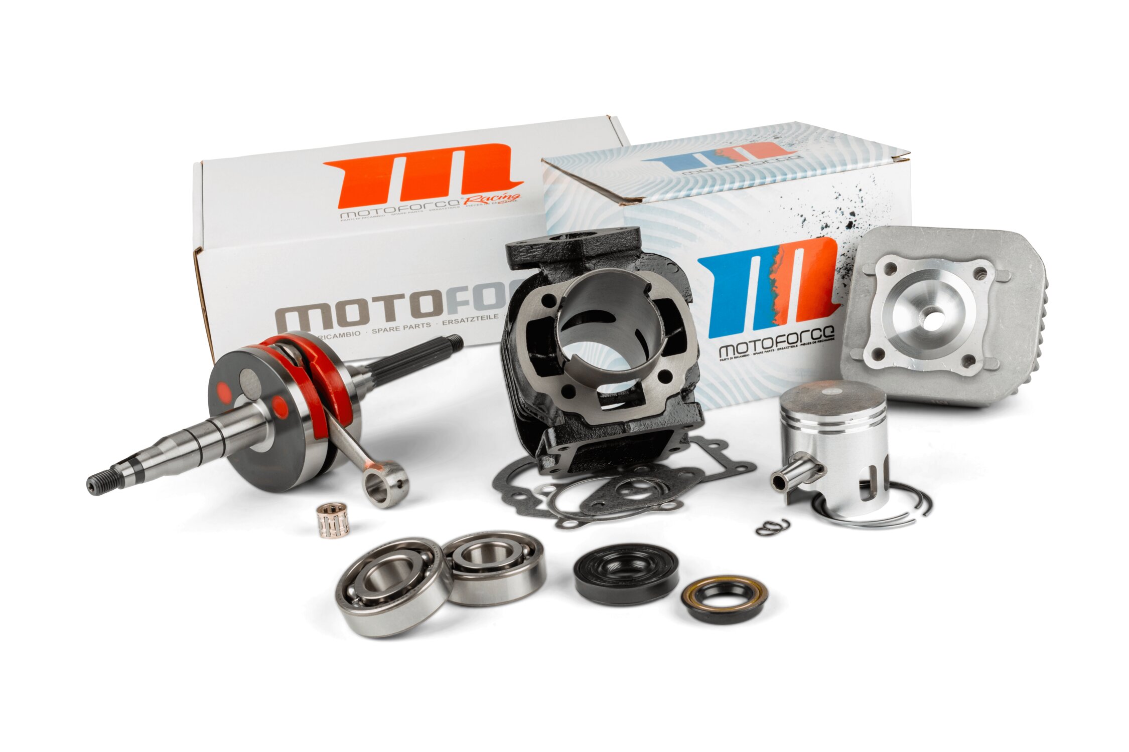 Image of Motorpack Motoforce Racing Zylinder + Kurbelwelle 70 Grauguss Minarelli stehend