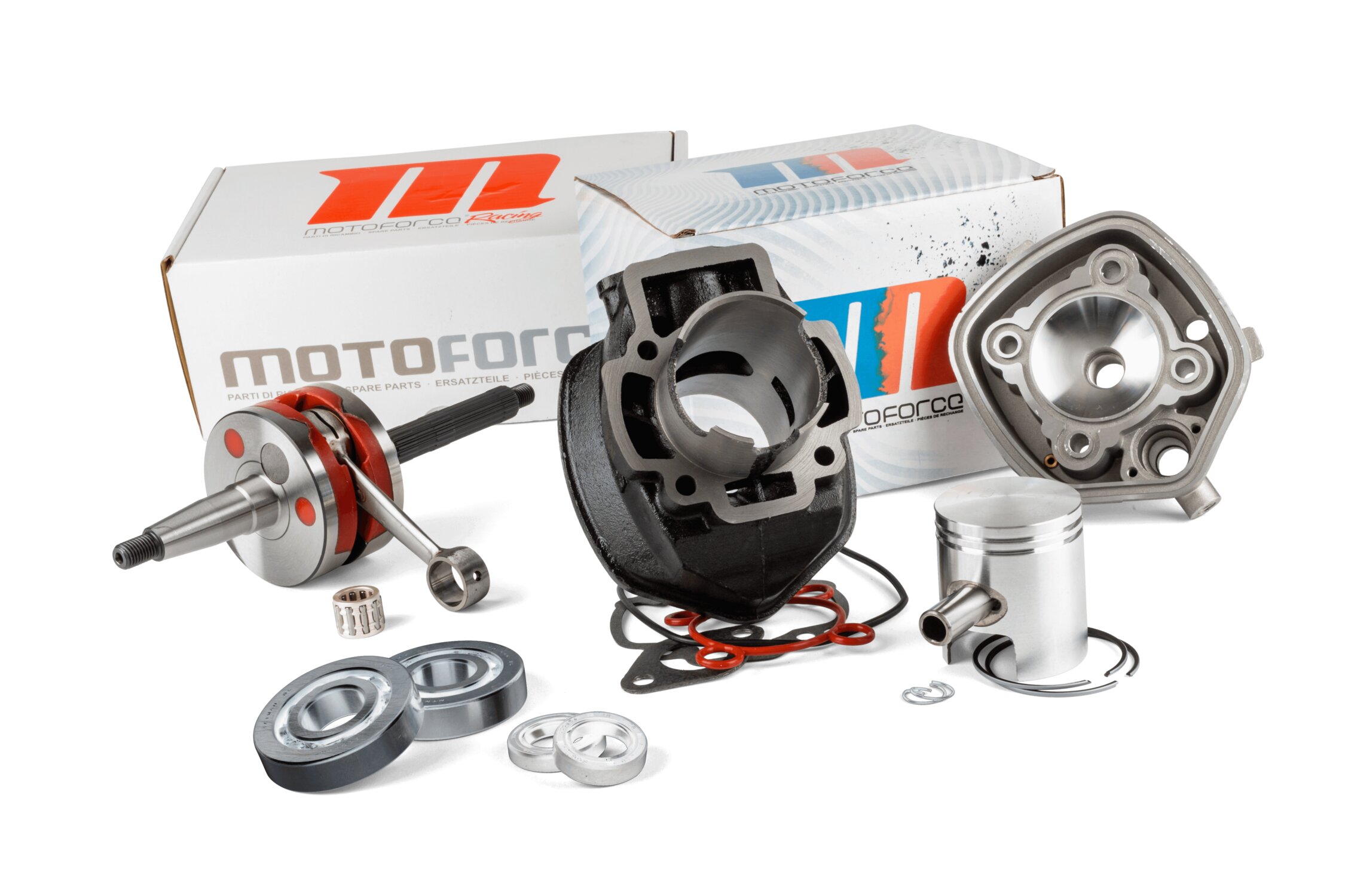 Image of Motorpack Motoforce Racing Zylinder + Kurbelwelle 70 Grauguss Piaggio LC