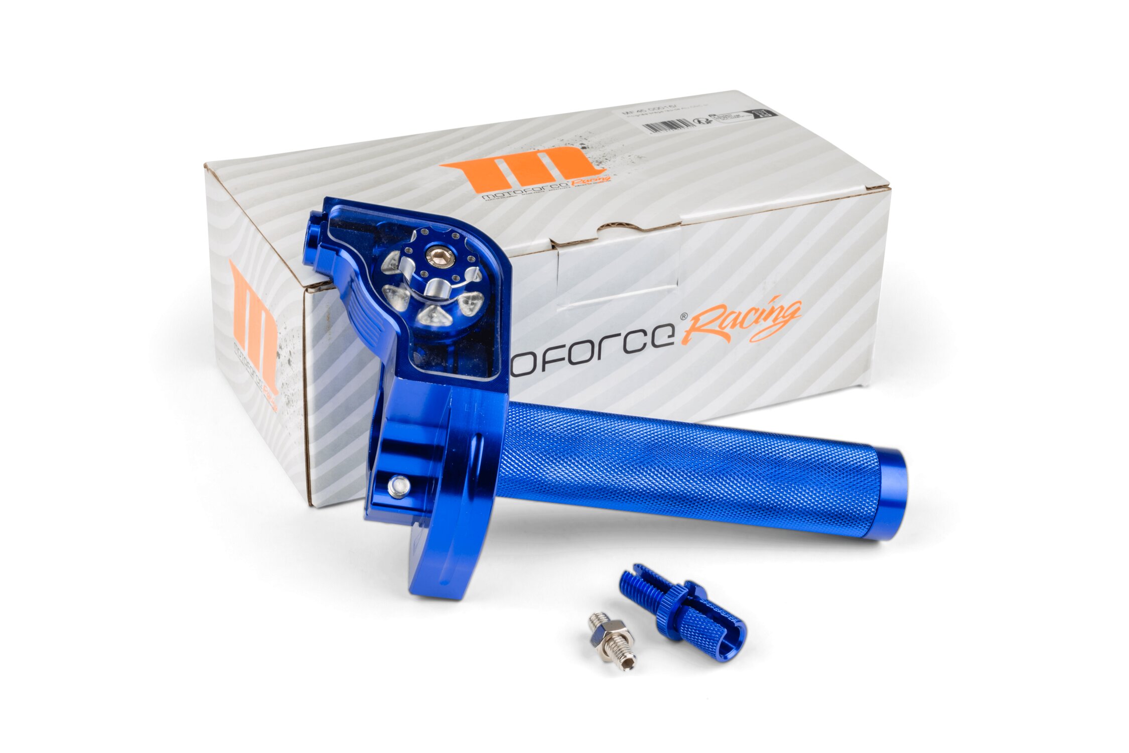 Image of Kurzhub Gasgriff MotoForce Racing CNC Alu Blau