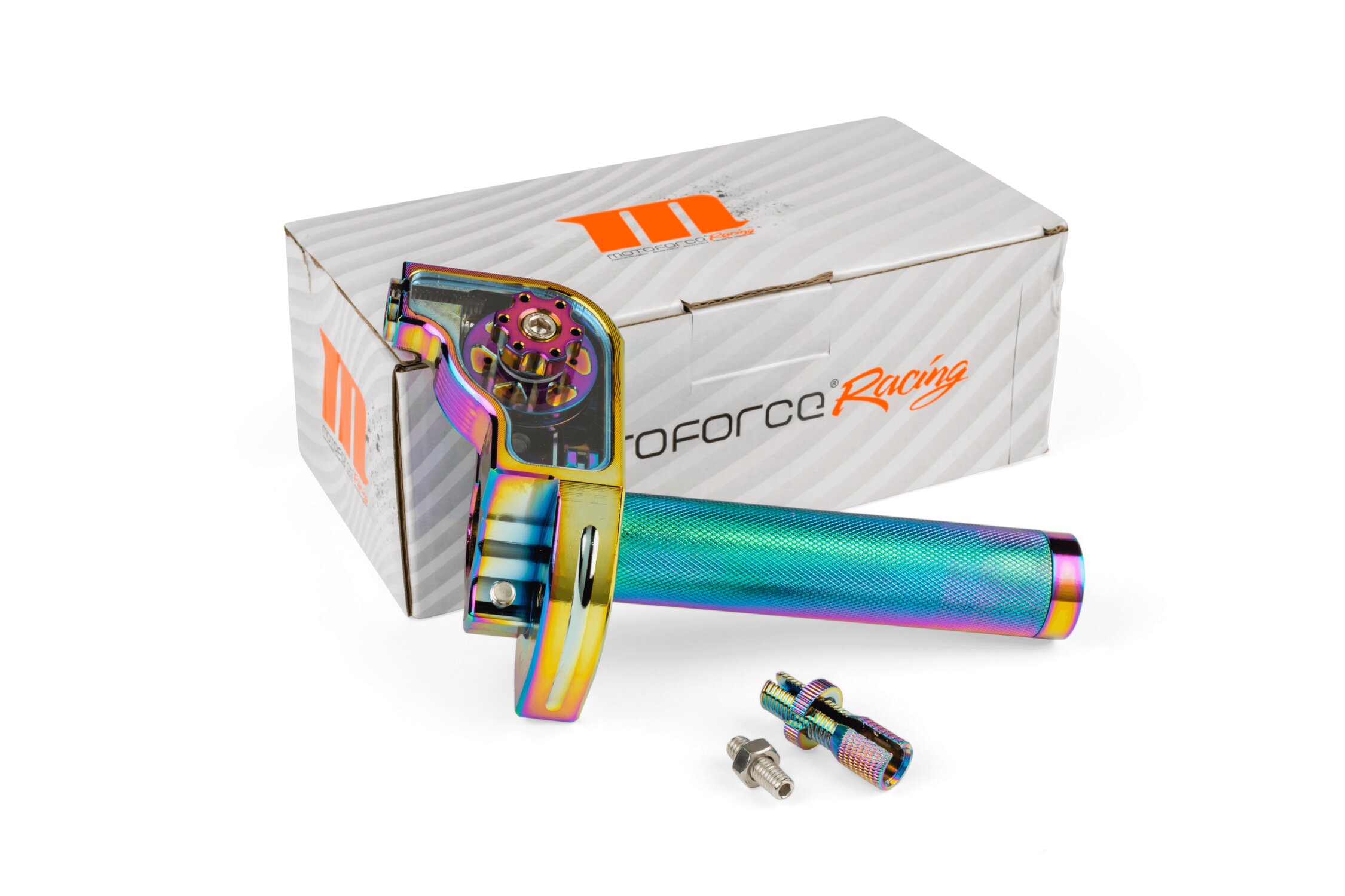 Image of Kurzhub-Gasgriff MotoForce Racing Alu CNC Neochrome