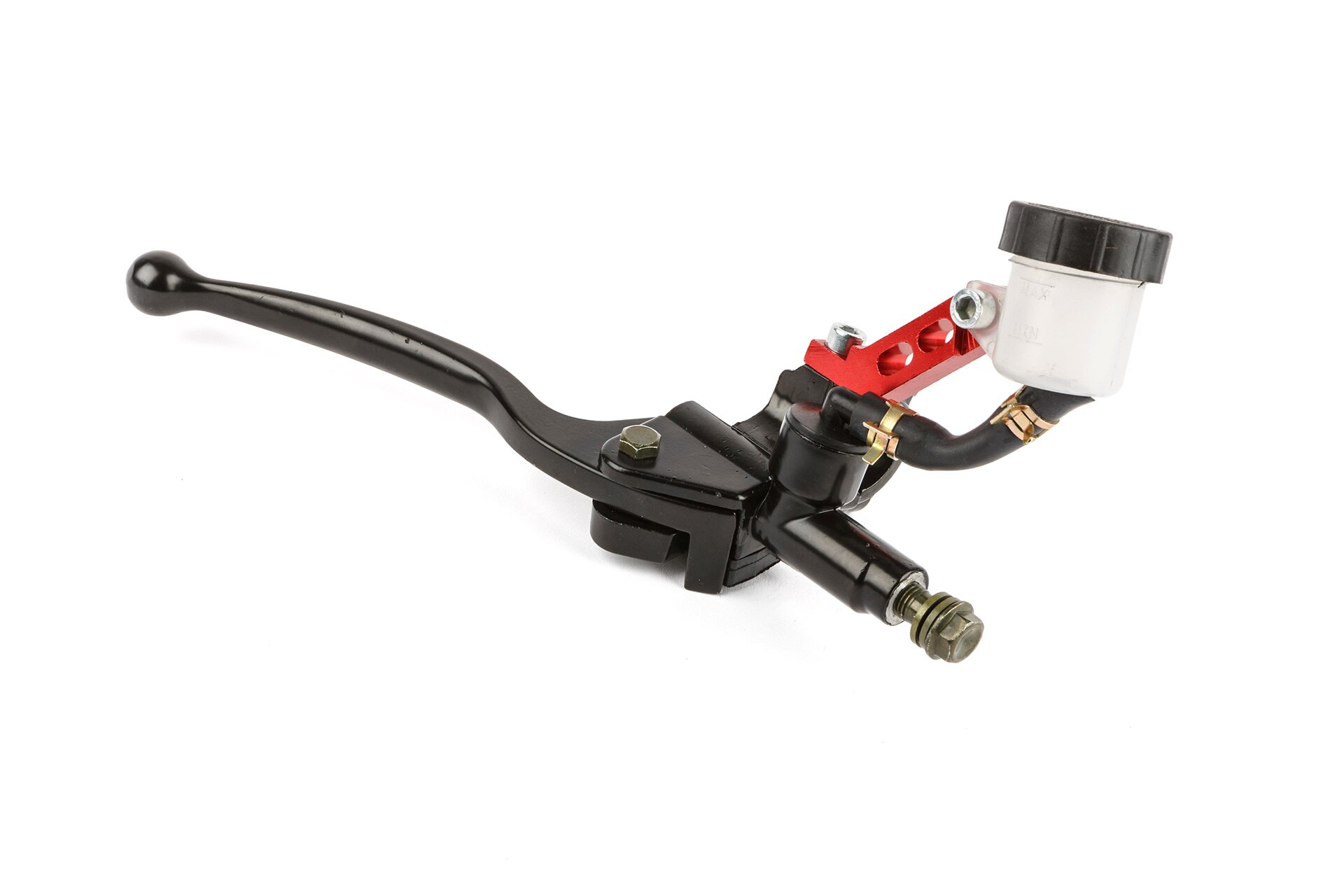 Bremsarmatur rechts mit Ausgleichsbehälter rot universal