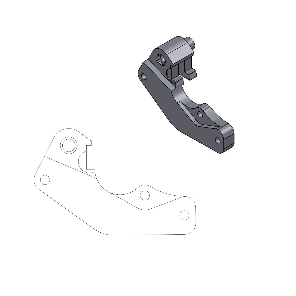 Image of Bremssatteladapter Moto Master 270mm YZ / YZF bis 2006