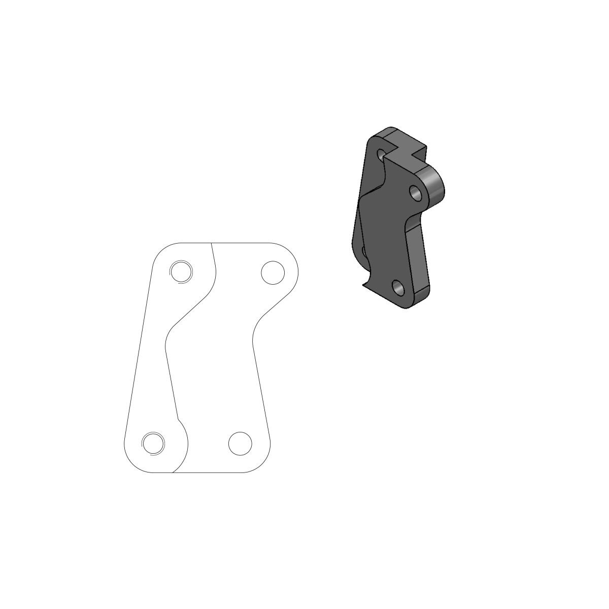 Image of Bremssatteladapter Moto Master Supermoto Street EXC bis 1998