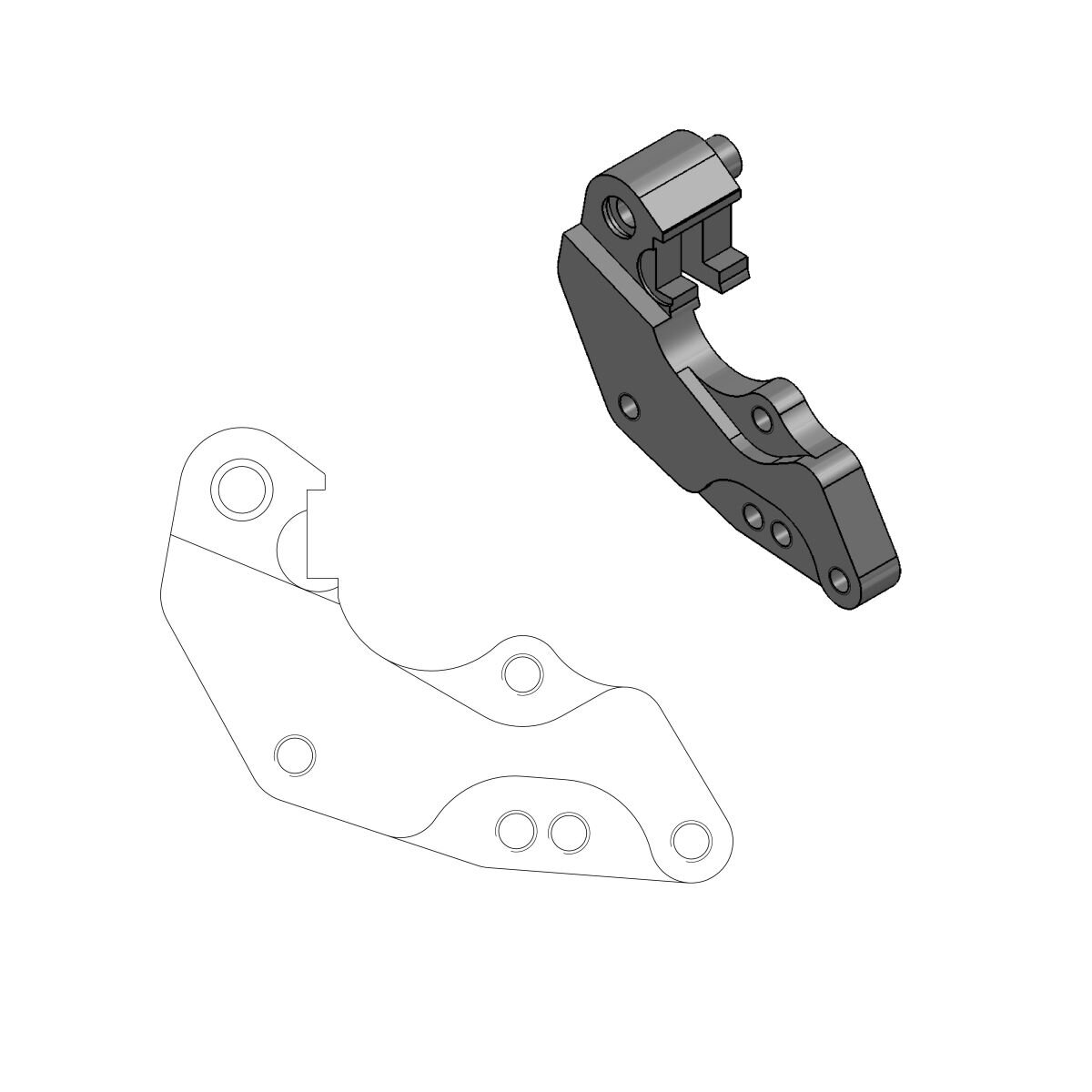 Image of Bremssatteladapter Moto Master 298mm YZ / YZF ab 2007
