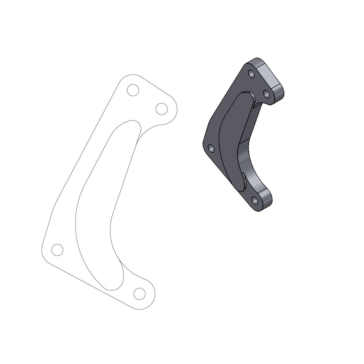 Image of Bremssatteladapter Moto Master Racing YZF 1998 - 2006 / WRF 1998 - 2016