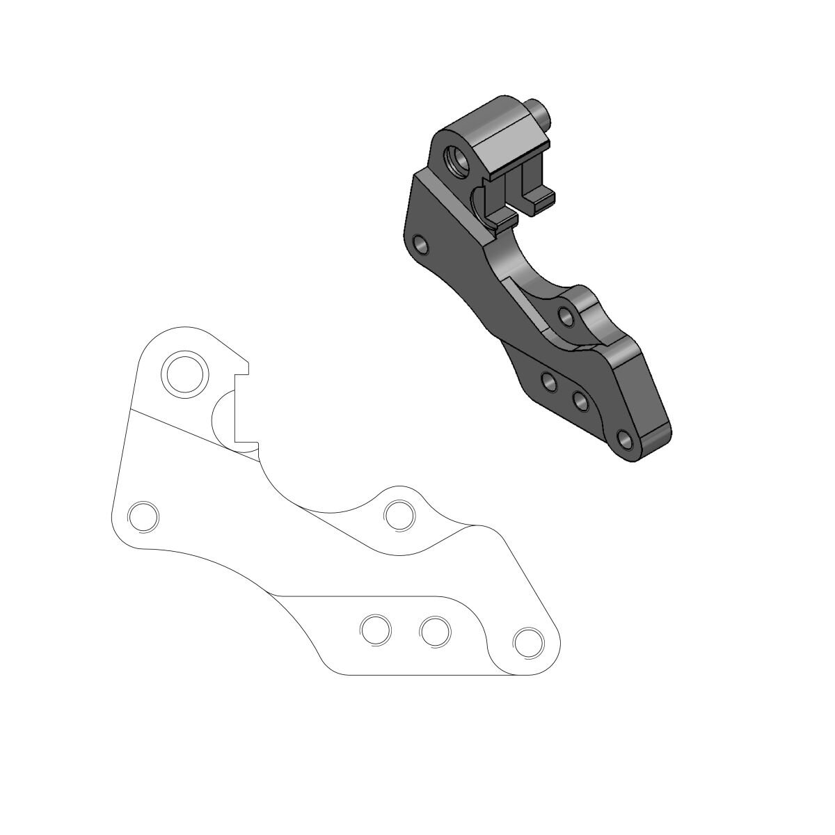 Image of Bremssatteladapter 298mm Moto Master YZF 1998 - 2006 / WRF 1998 - 2016