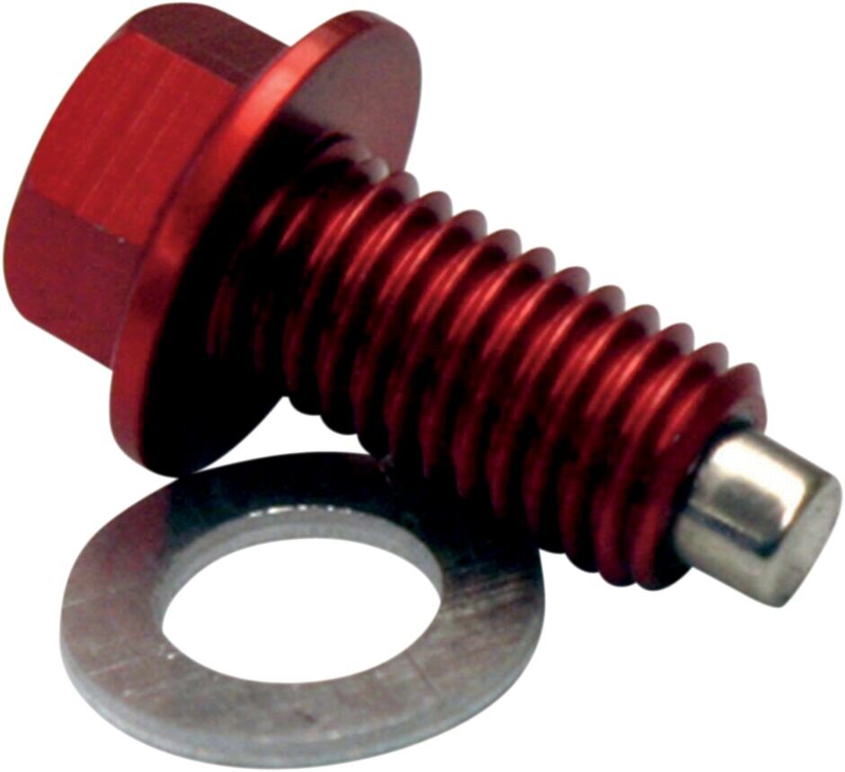 Image of Ölablassschraube magnetisch Moose Racing rot Kawasaki