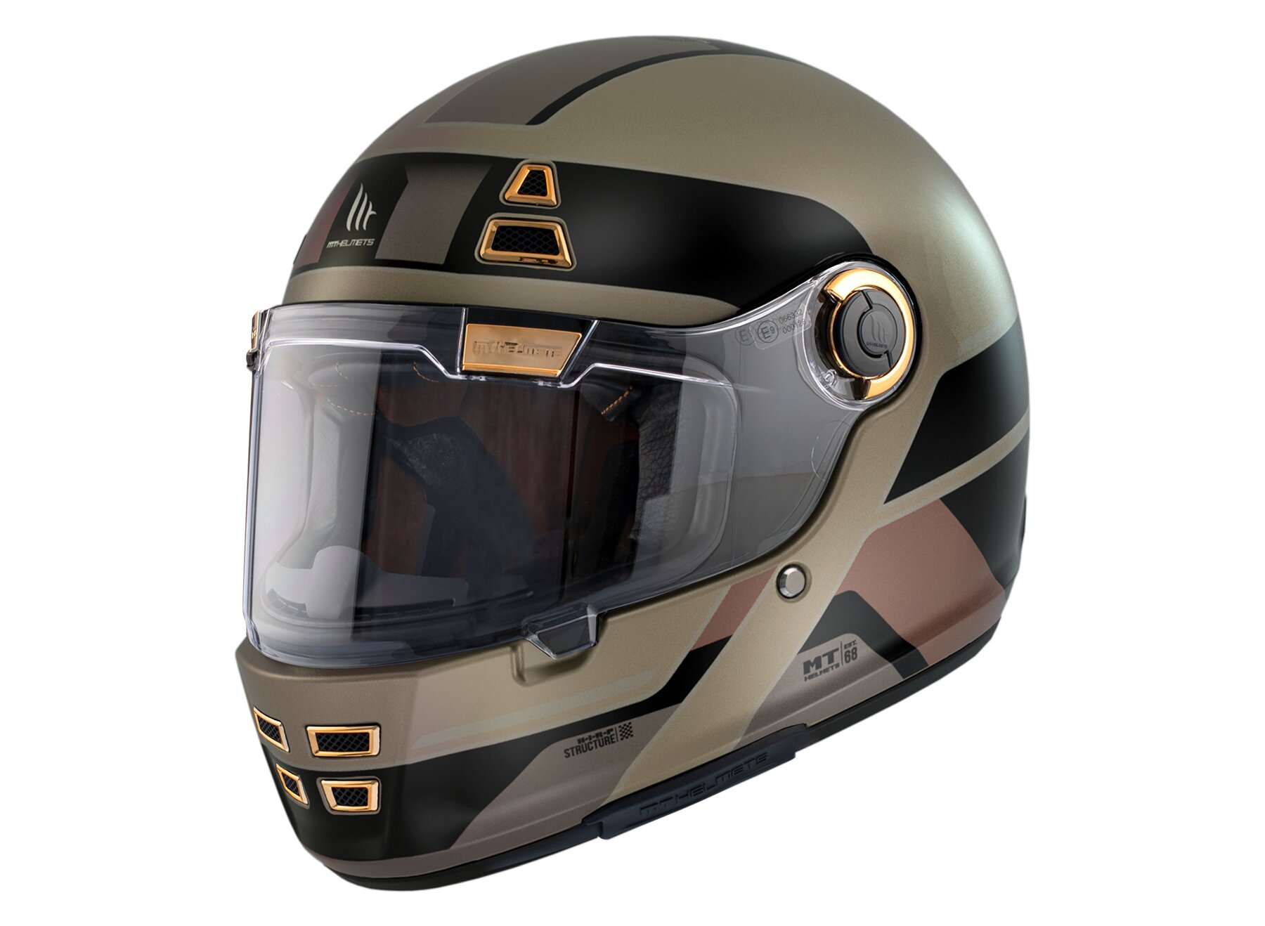 Image of Integralhelm MT Helmets Jarama 68TH goldbraun XXL