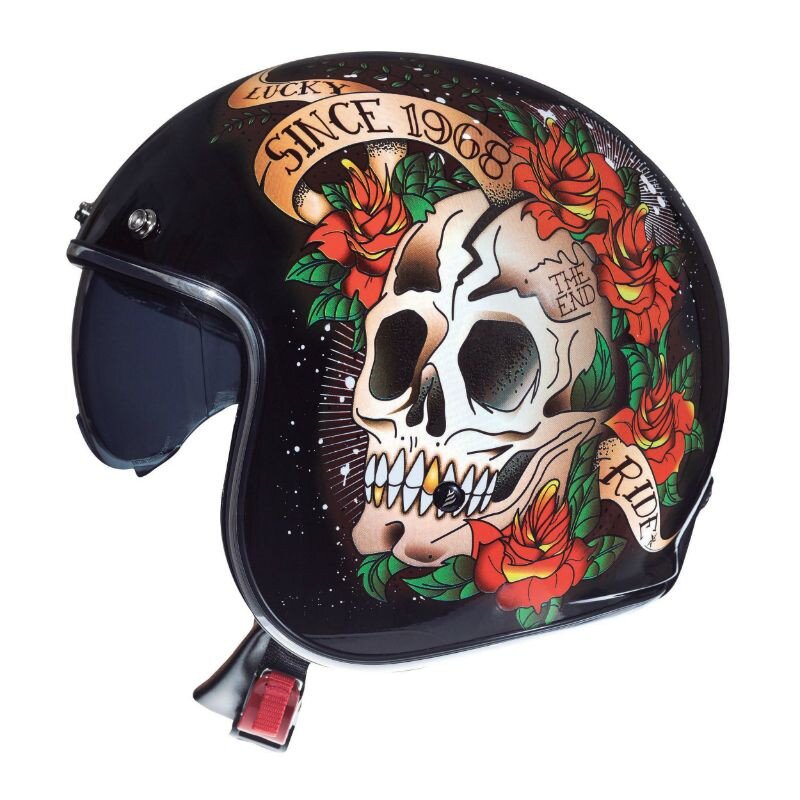 Image of Jethelm MT Helmets Le Mans 2 SV Skull & Rose schwarz XXL