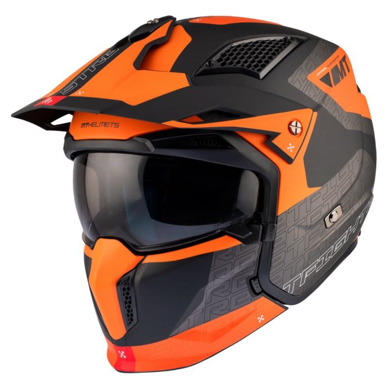 Image of Trial Helm MT Helmets Streetfighter SV S Totem grau / orange XXL