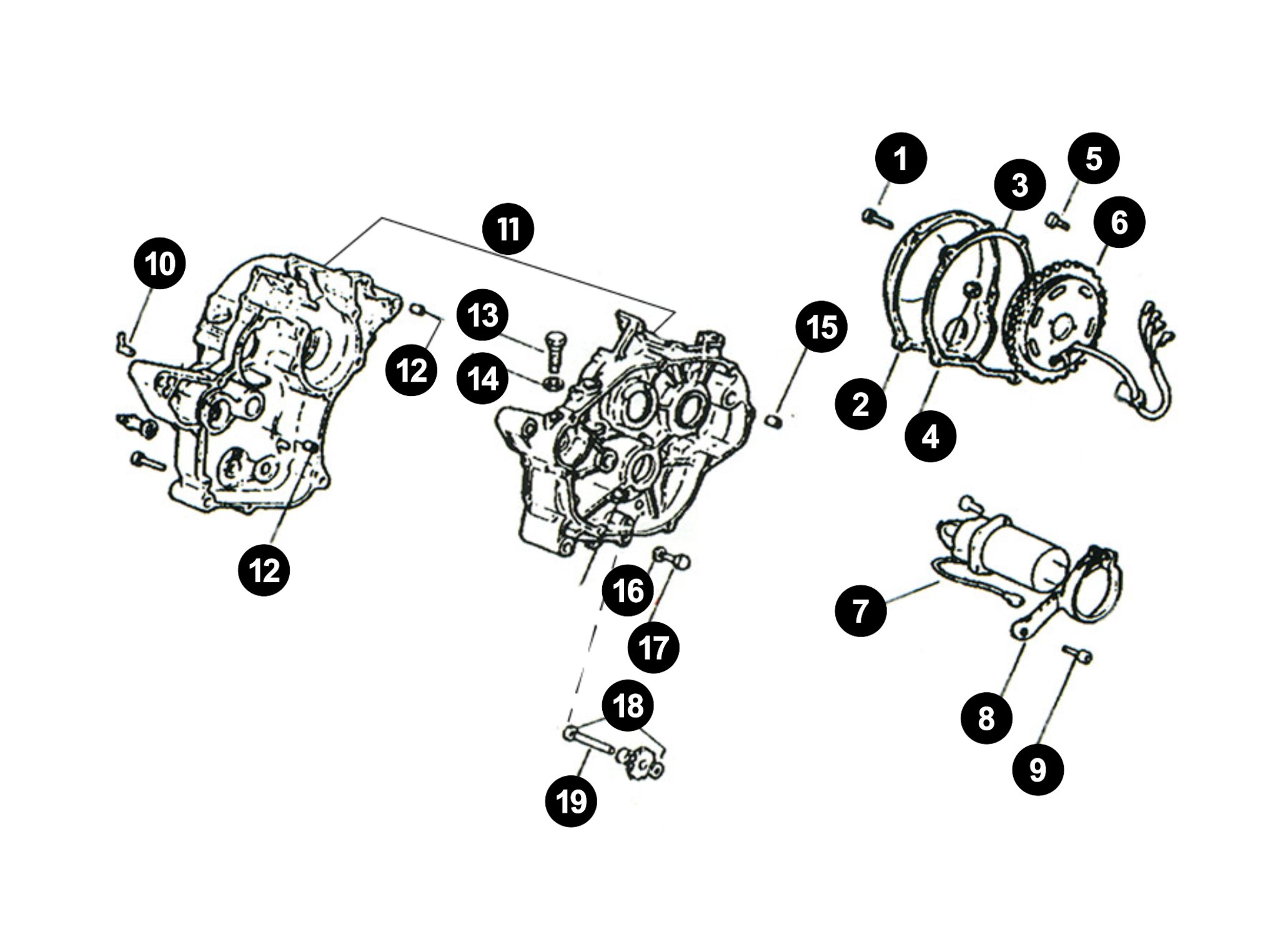 Image of Original Ersatzteile Minarelli AM6 - Gehäuse / Zündung / Anlasser