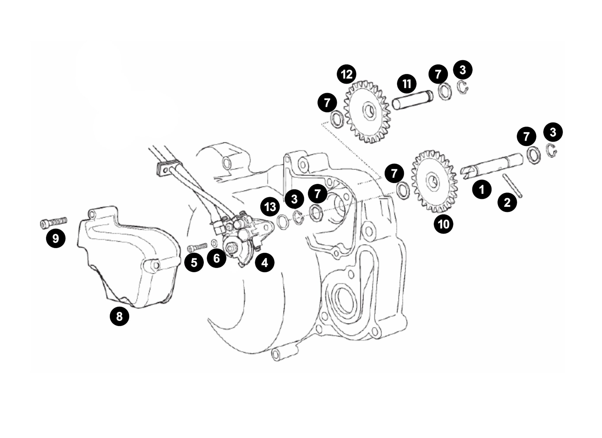 Image of Original Ersatzteile Derbi Euro3 (D50B0) Ölpumpe