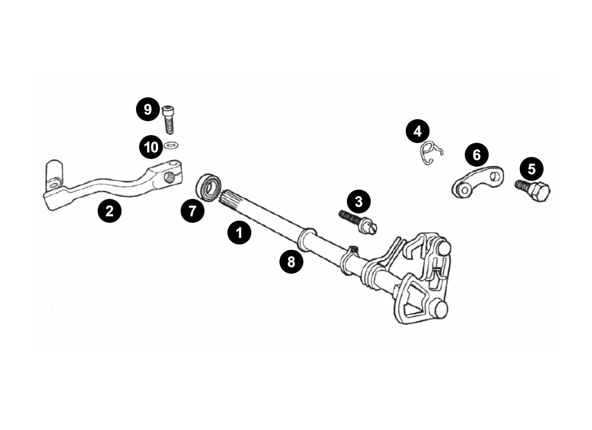 Image of Original Ersatzteile Derbi Euro3 (D50B0) Schaltwelle