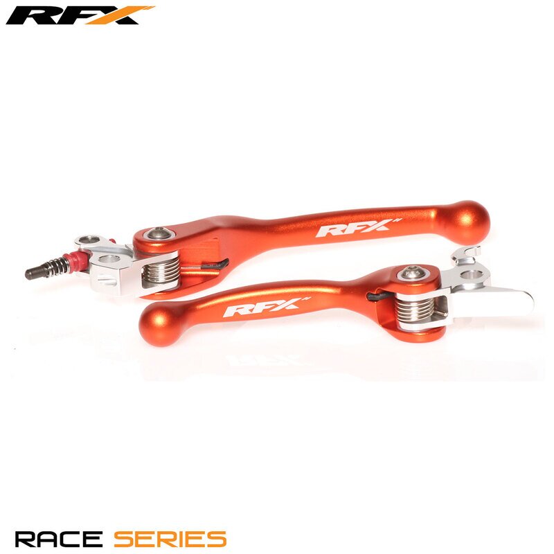 Image of Hebelset RFX Race klappbar geschmiedet orange KTM (Brembo Bremse / Magura Kupplung) 2005-2008