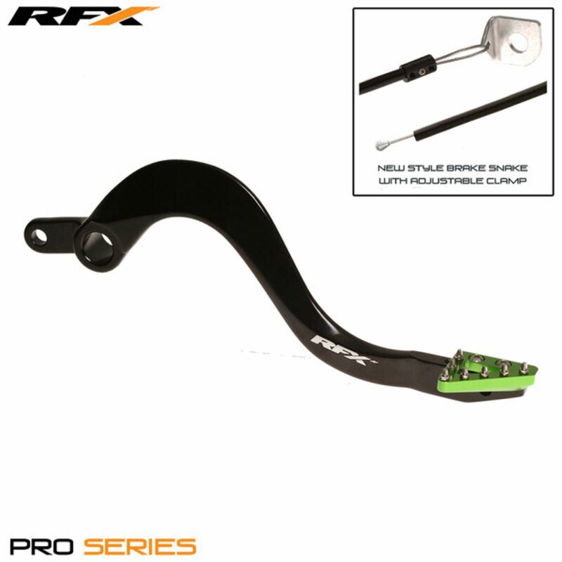 Image of Bremspedal RFX Pro standard schwarz / grün Kawasaki KX 250