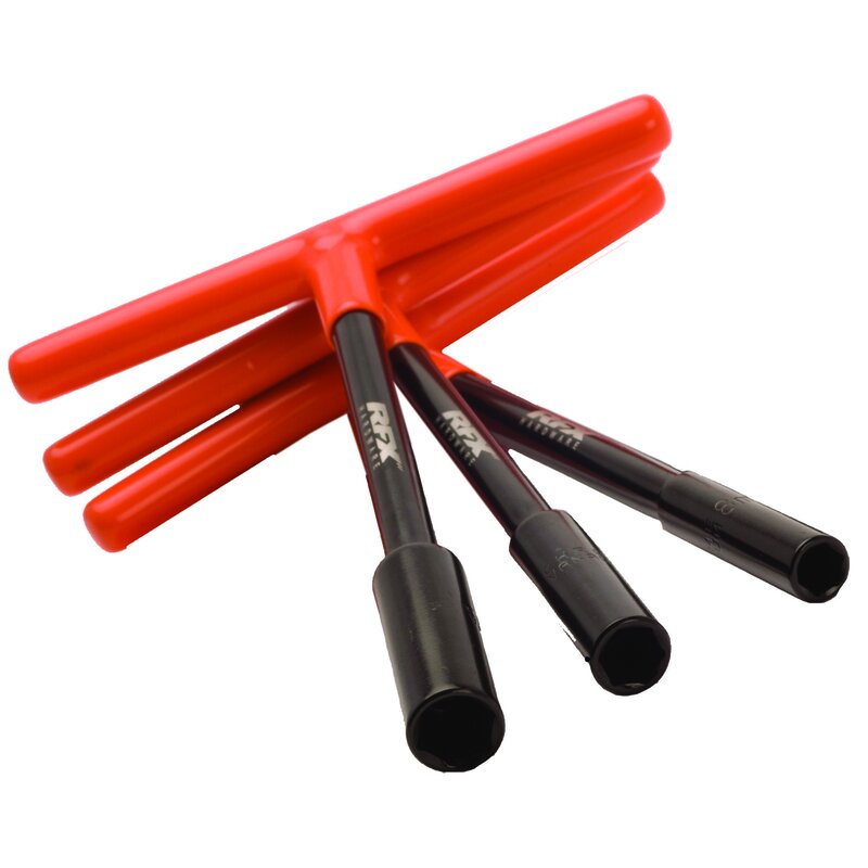 Image of Steckschlüssel T-Griff RFX schwarz / orange mit Gummigriff 8mm / 10mm / 12mm