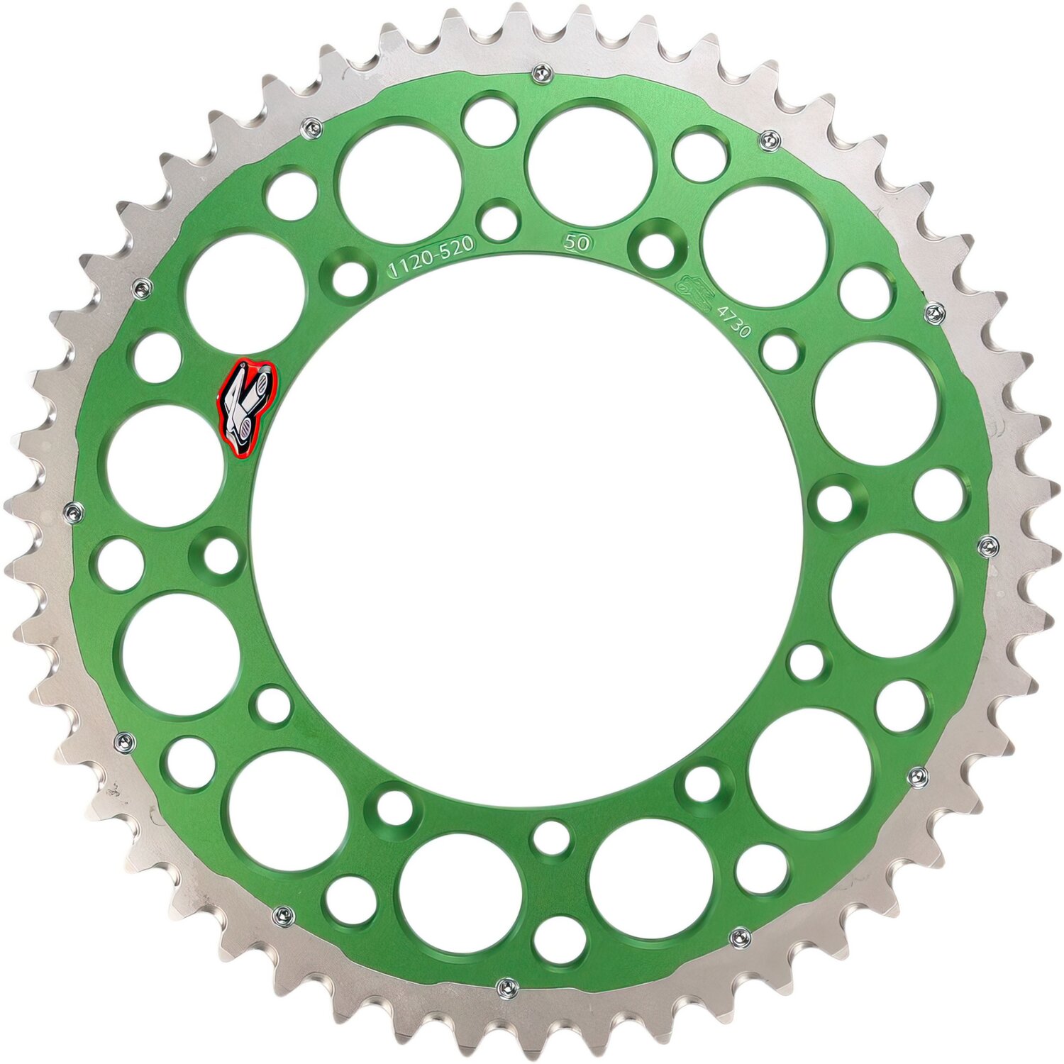 Image of Kettenrad Renthal 520 Z50 Twinring gr?n Kawasaki KX / KXF