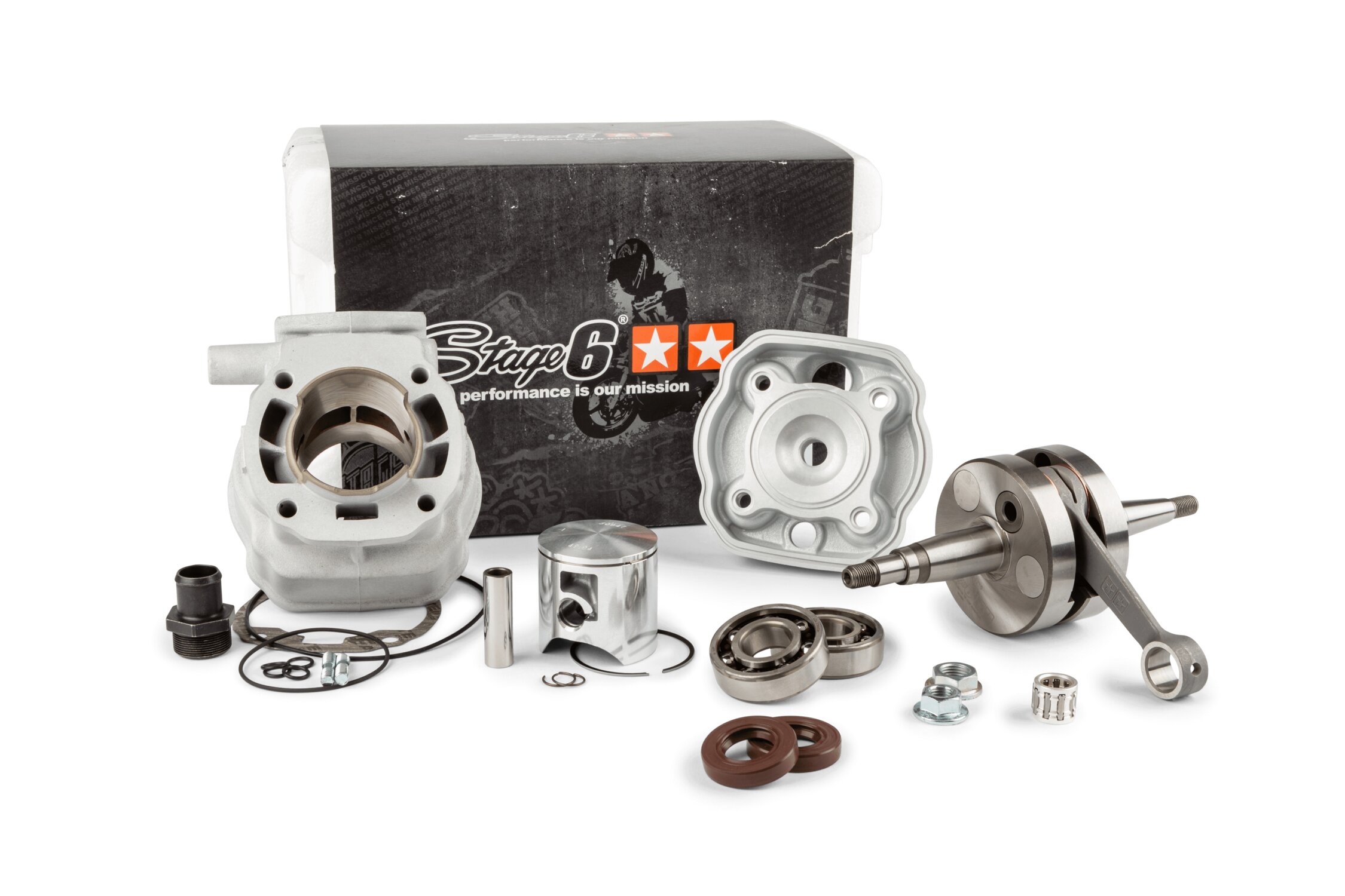 Image of Motorpack Stage6 Big Racing 88ccm Zylinder + Kurbelwelle 45mm Hub Derbi Euro2