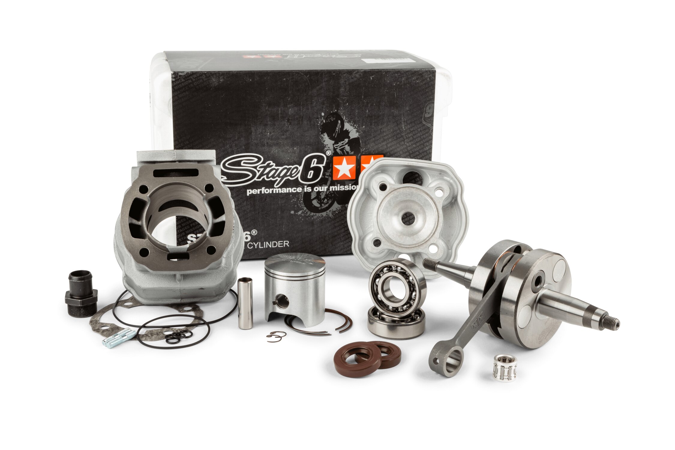 Image of Motorpack Zylinder + Kurbelwelle Stage6 Streetrace 88ccm Derbi Euro 3 / Euro 4