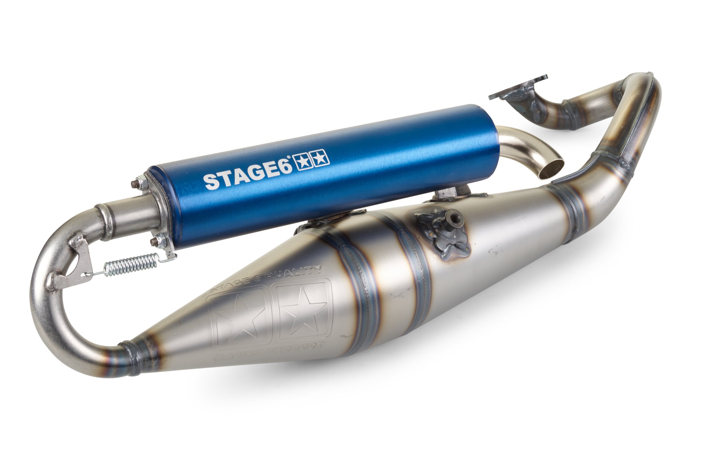 Image of Auspuff Stage6 Pro Replica MK2 Blau Minarelli liegend / China 2-Takt