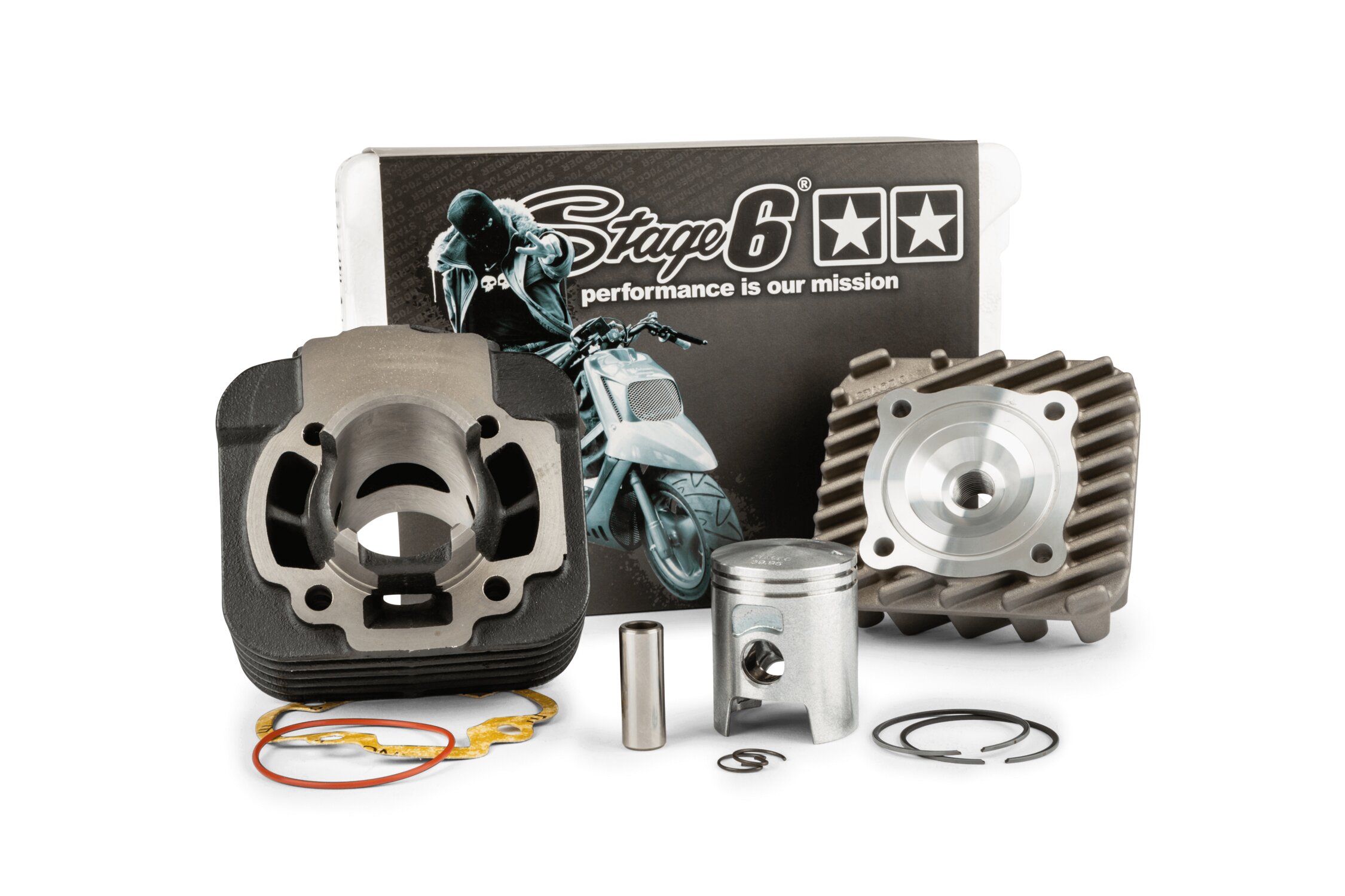 Image of Zylinder Kit Stage6 Streetrace 50ccm Grauguss Piaggio AC