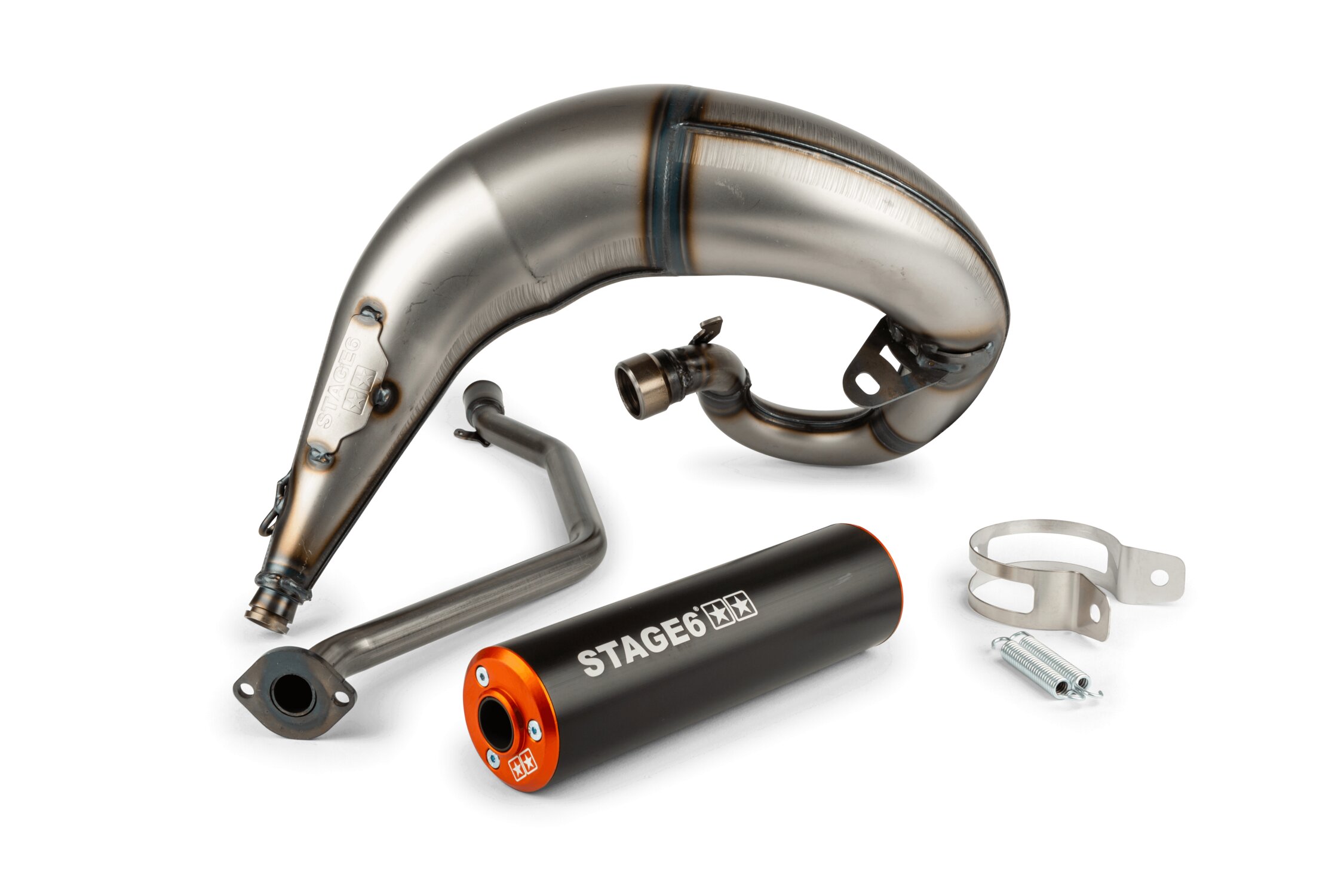 Image of Auspuff Stage6 Streetrace high mount CNC orange / schwarz Beta RR 2012 / HM / Vent