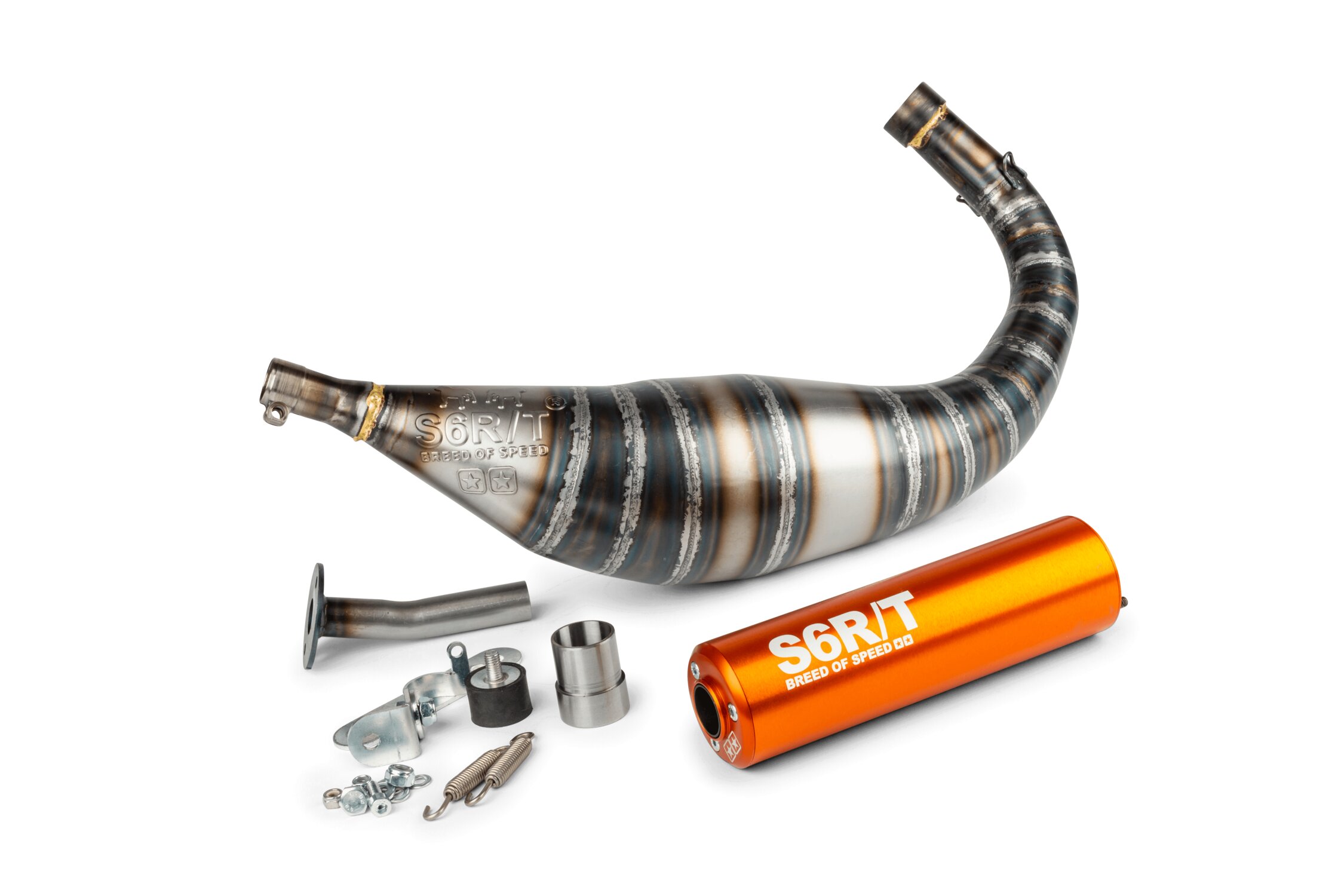 Image of Auspuff Stage6 R/T 80 - 90cc CNC Orange Minarelli AM6